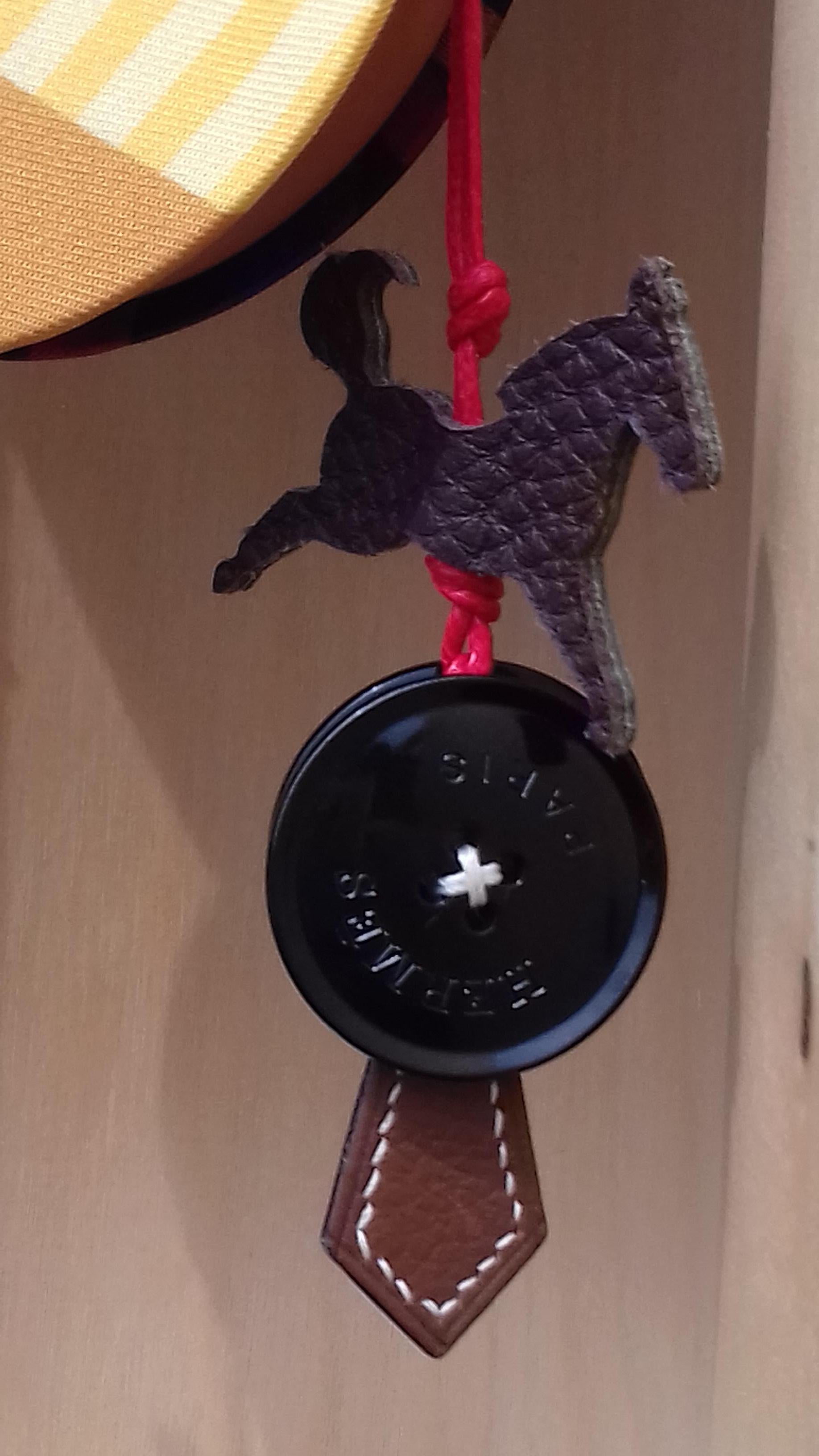 Hermès Petit H Tambourine Rattle Toy Silk Leather Wood in Box For Sale