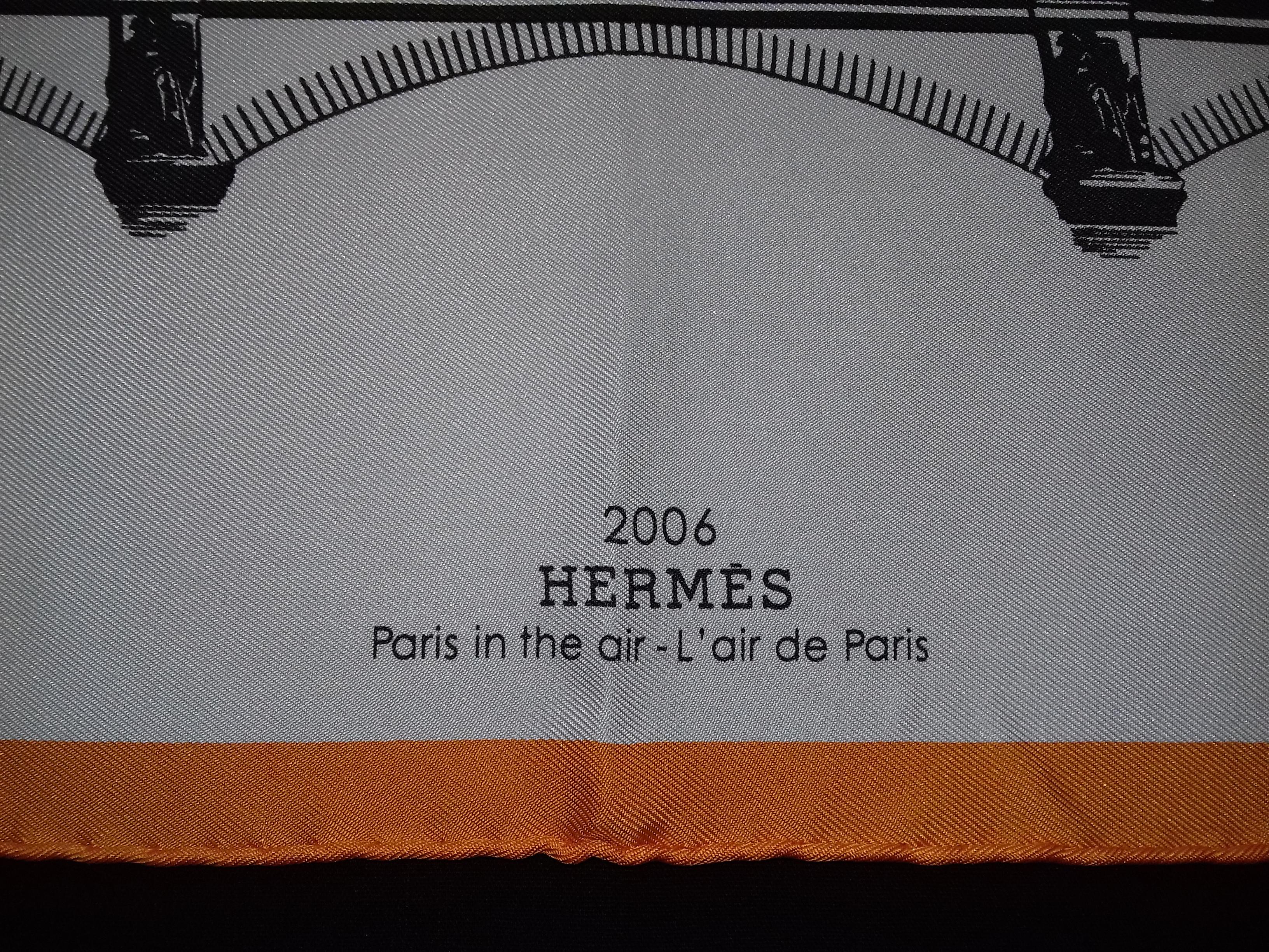 Women's Hermès Carré Gavroche Pochette Air de Paris Paris in the Air Silk Scarf, 2006 