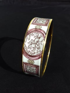 Hermès Vintage Wedgwood Ledoux Pink Ghw Enamel Bracelet, 1974