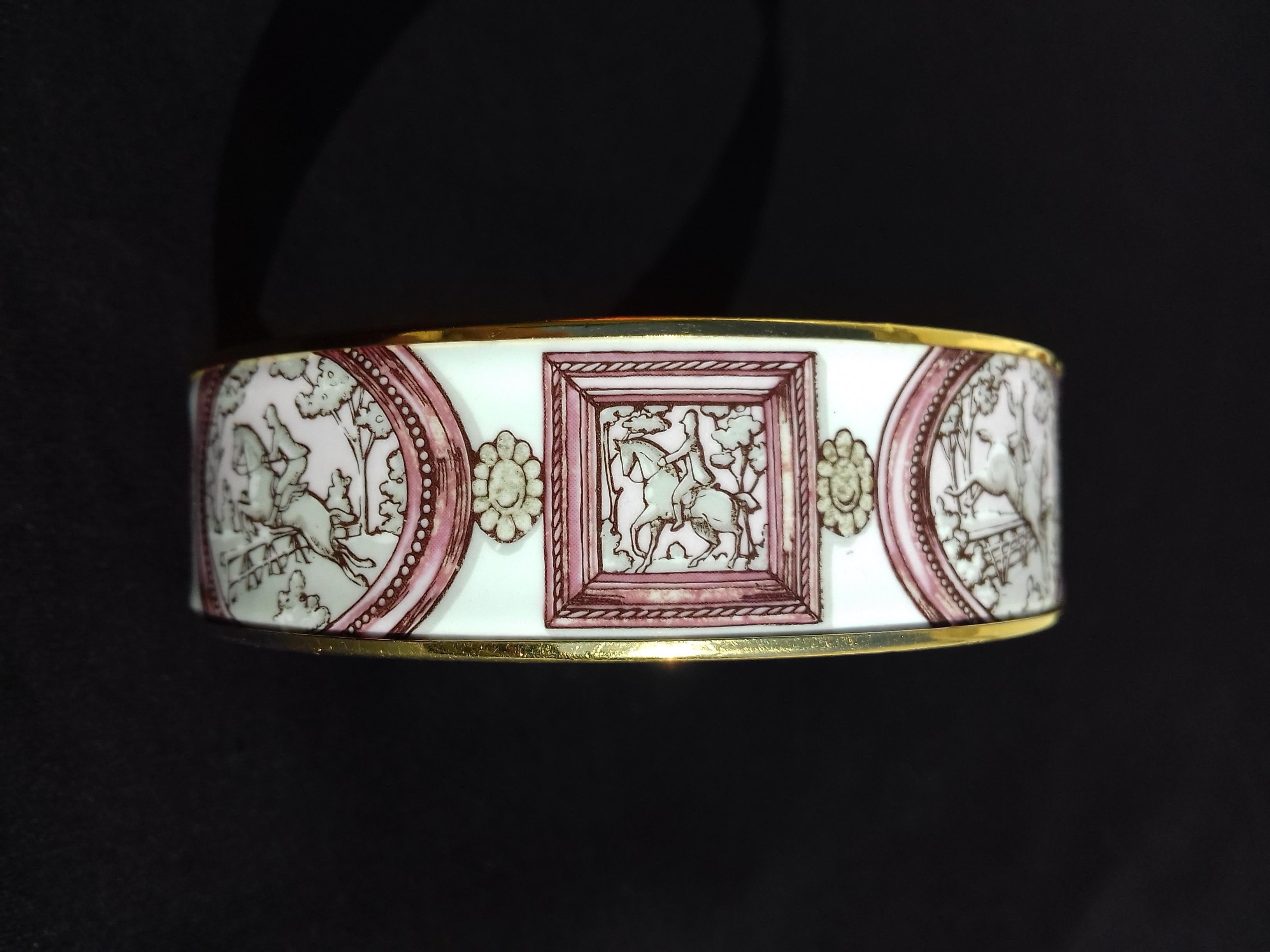 Hermès Vintage Wedgwood Ledoux Pink Ghw Enamel Bracelet, 1974  3