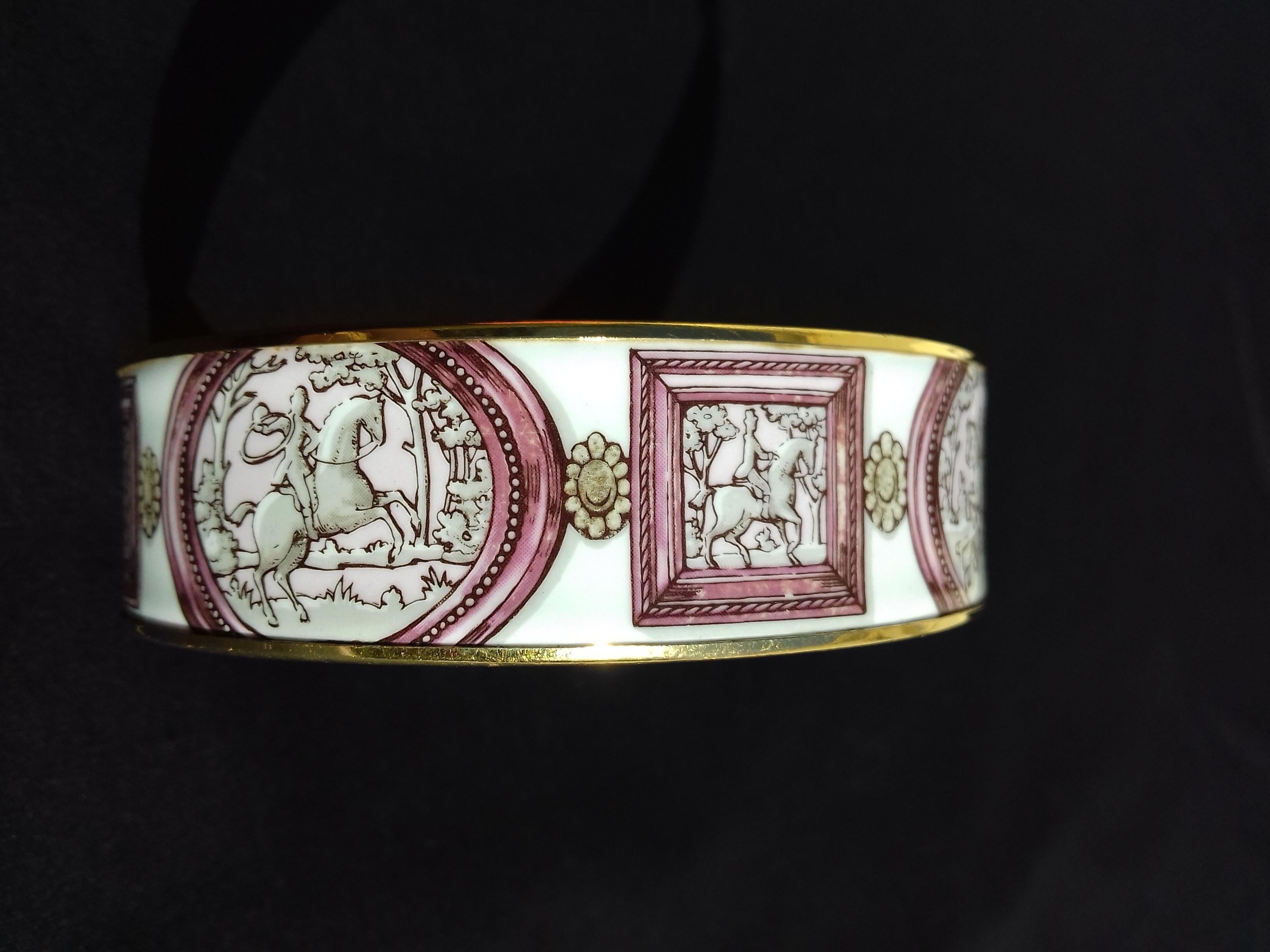 Hermès Vintage Wedgwood Ledoux Pink Ghw Enamel Bracelet, 1974  5