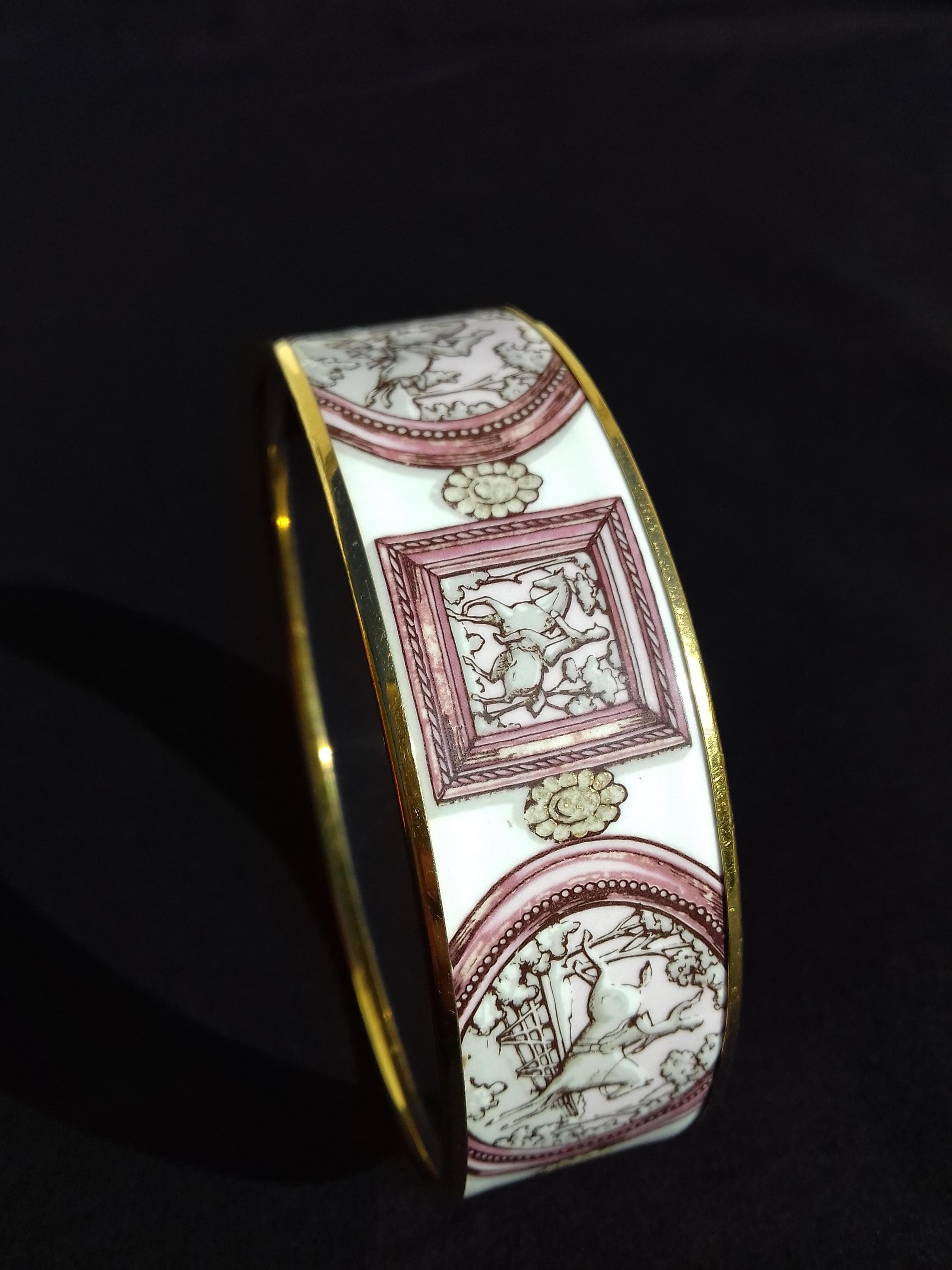 Hermès Vintage Wedgwood Ledoux Pink Ghw Enamel Bracelet, 1974  10
