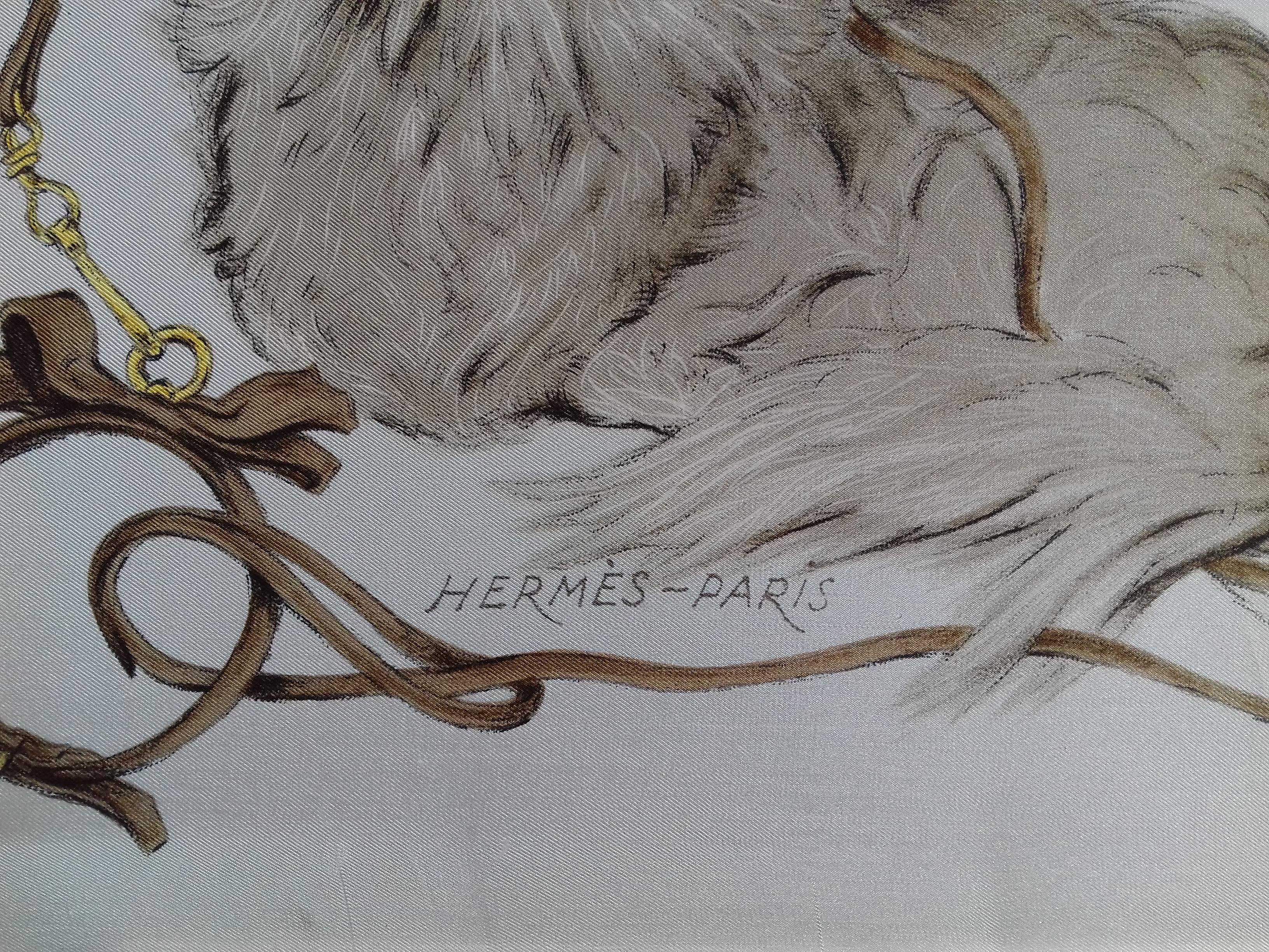 Hermès Vintage Silk Scarf Les Pekinois Xavier de Poret Pekinese in Frame 1965 4