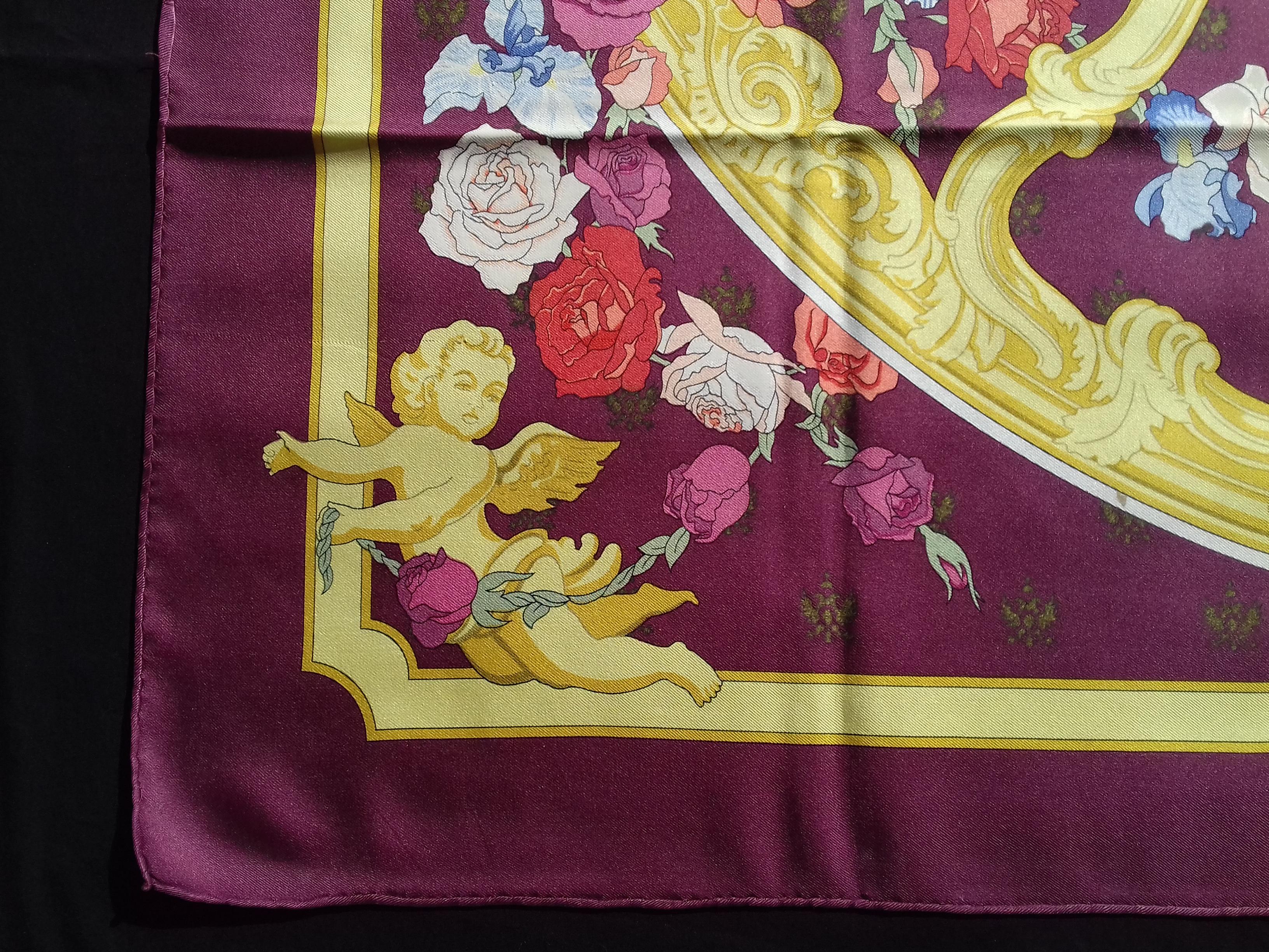 Brown Hermès Silk Scarf Vintage Roue Arriere du Carosse Imperial Vauzelles 1983 1B For Sale