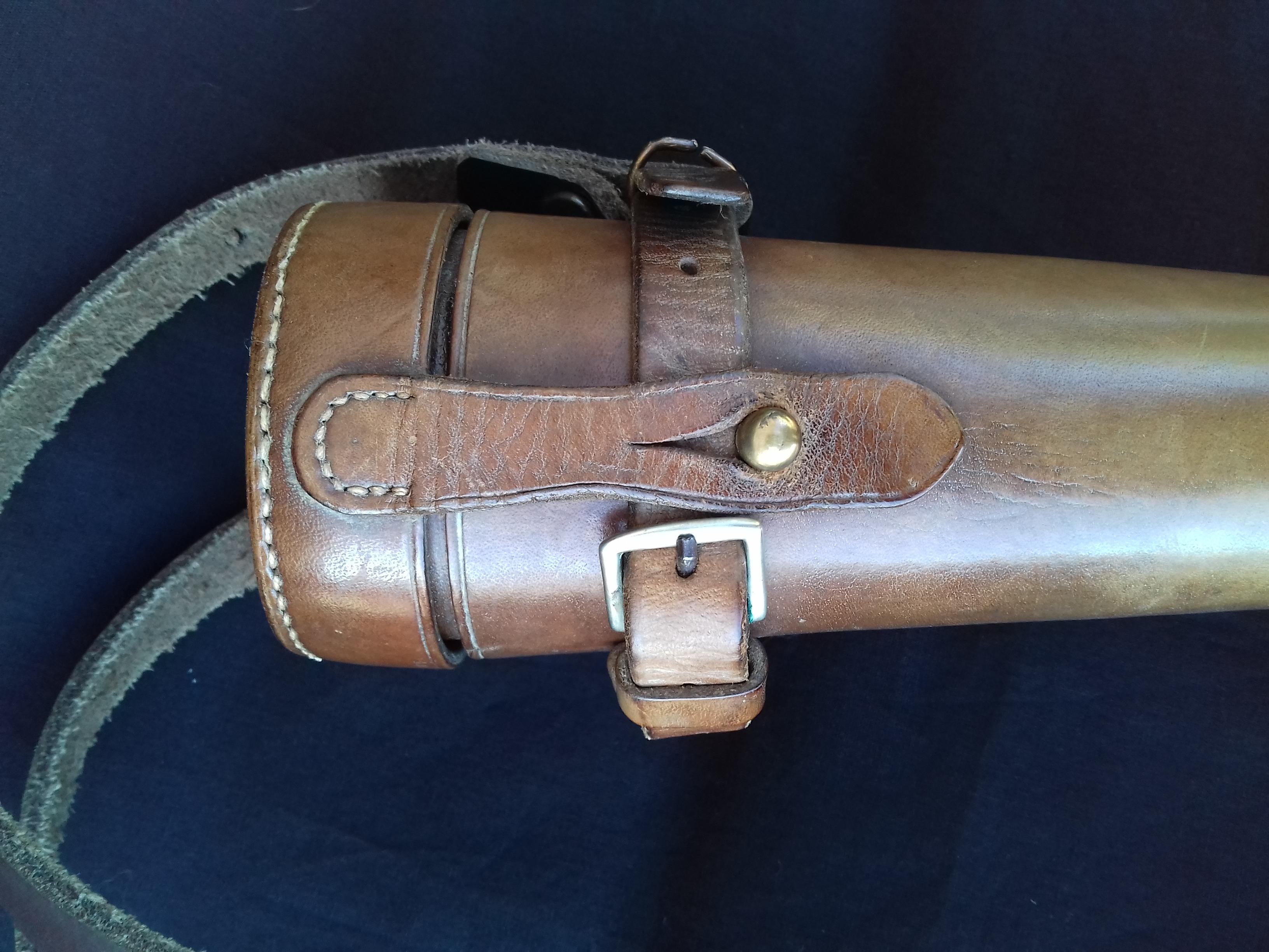 Hermès Pibole in its leather case for Venery Hunting with hounds Horn RARE 2