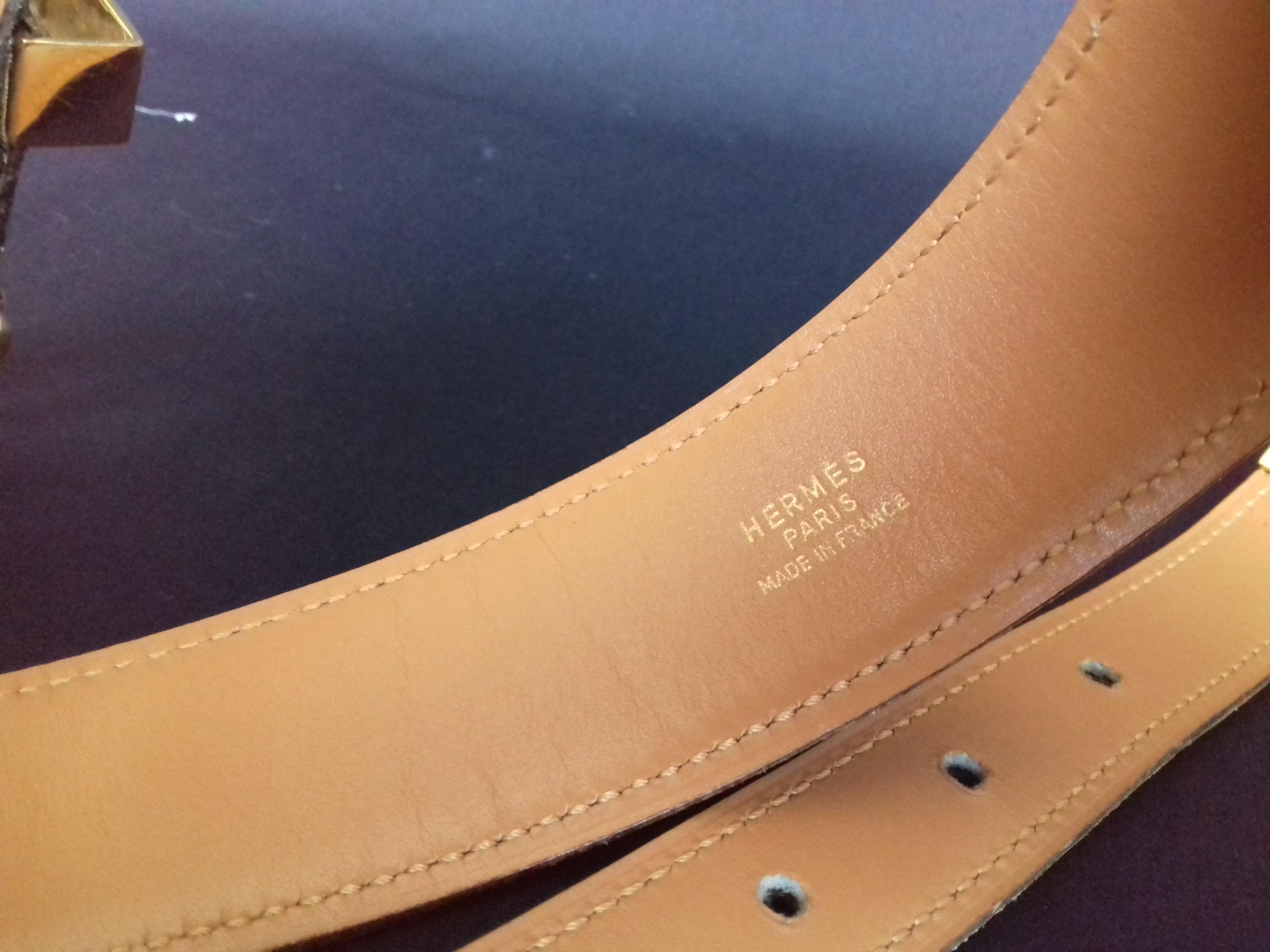 Hermès Vintage Leather Belt Zebras Pattern Tropiques Ghw Size 70 RARE 6