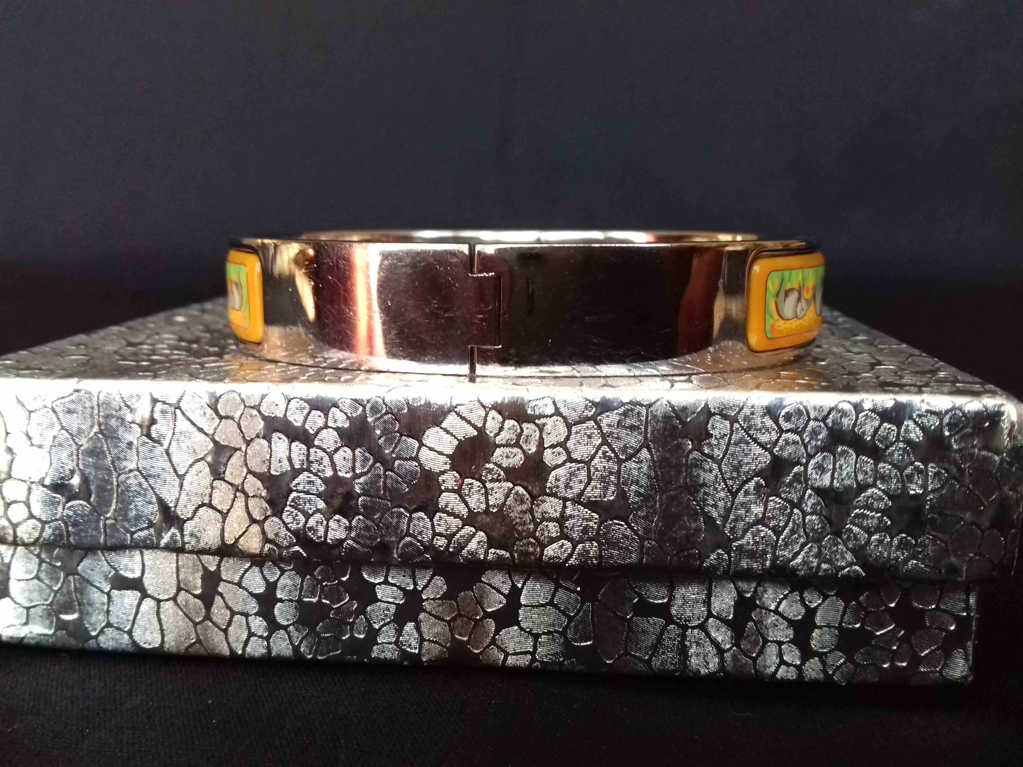 Hermès Enamel Printed Bracelet Clic Clac Version Elephants Grazing Phw Narrow 5