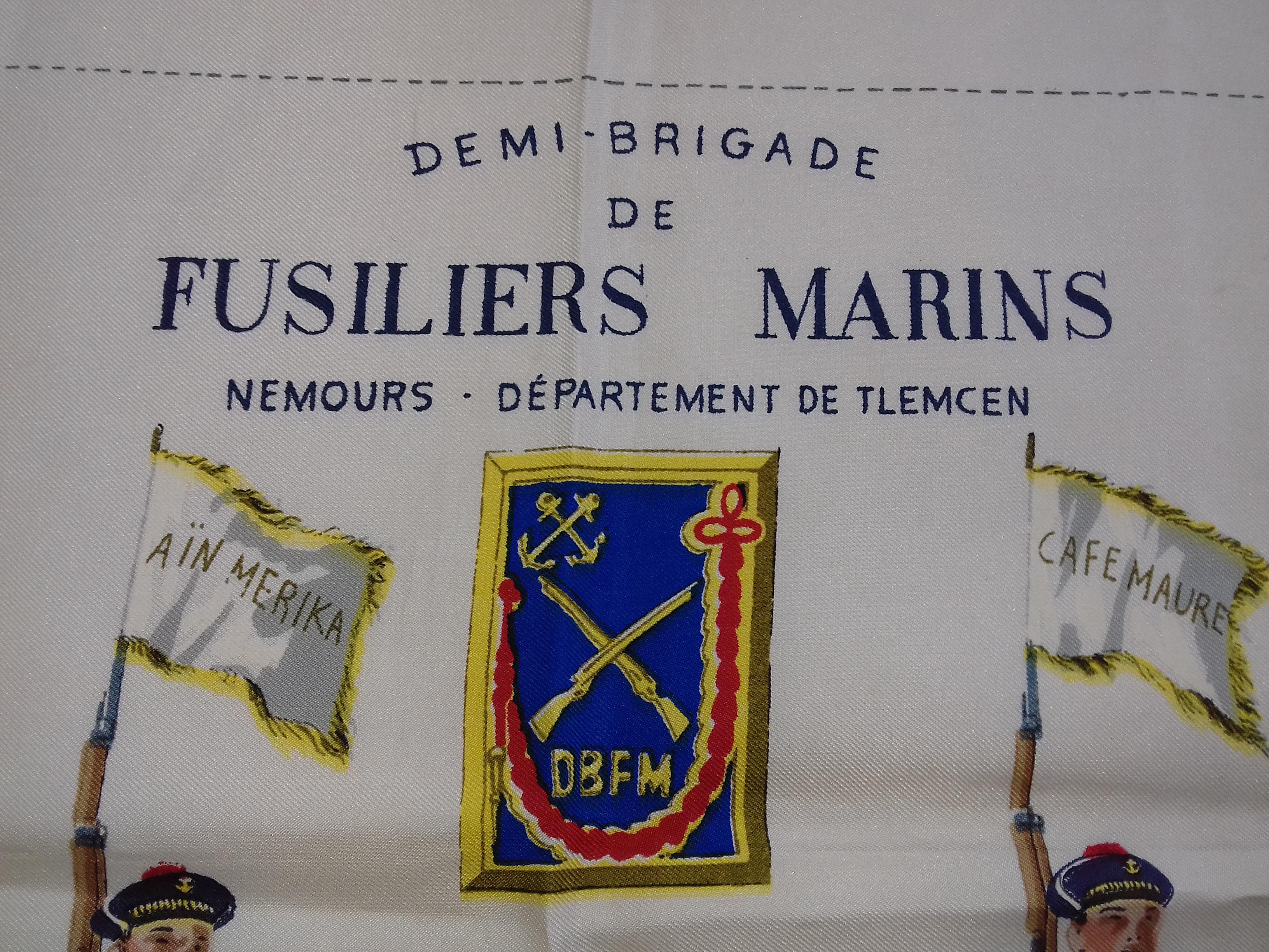 Hermès Silk Scarf Vintage Demi Brigade de Fusiliers Marins Grygkar 1958 Rate 1B 12