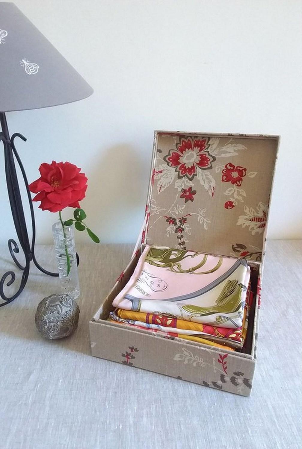 Les Olivades Linen Tissue Decorative Storage Box for Scarves 1