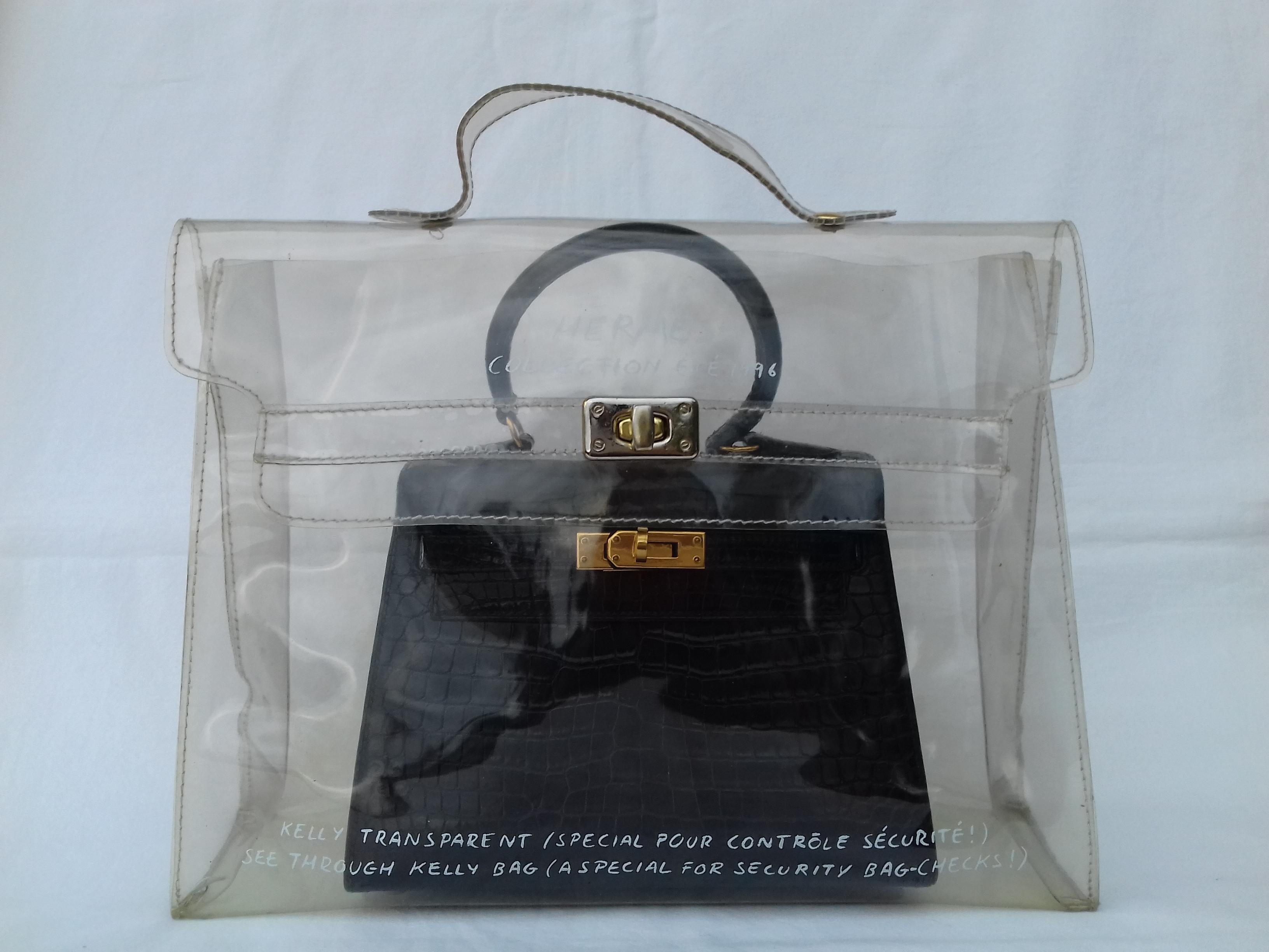 Hermès See-Through Kelly Clear Security Bag Check-in 1996 32 cm Collector 15