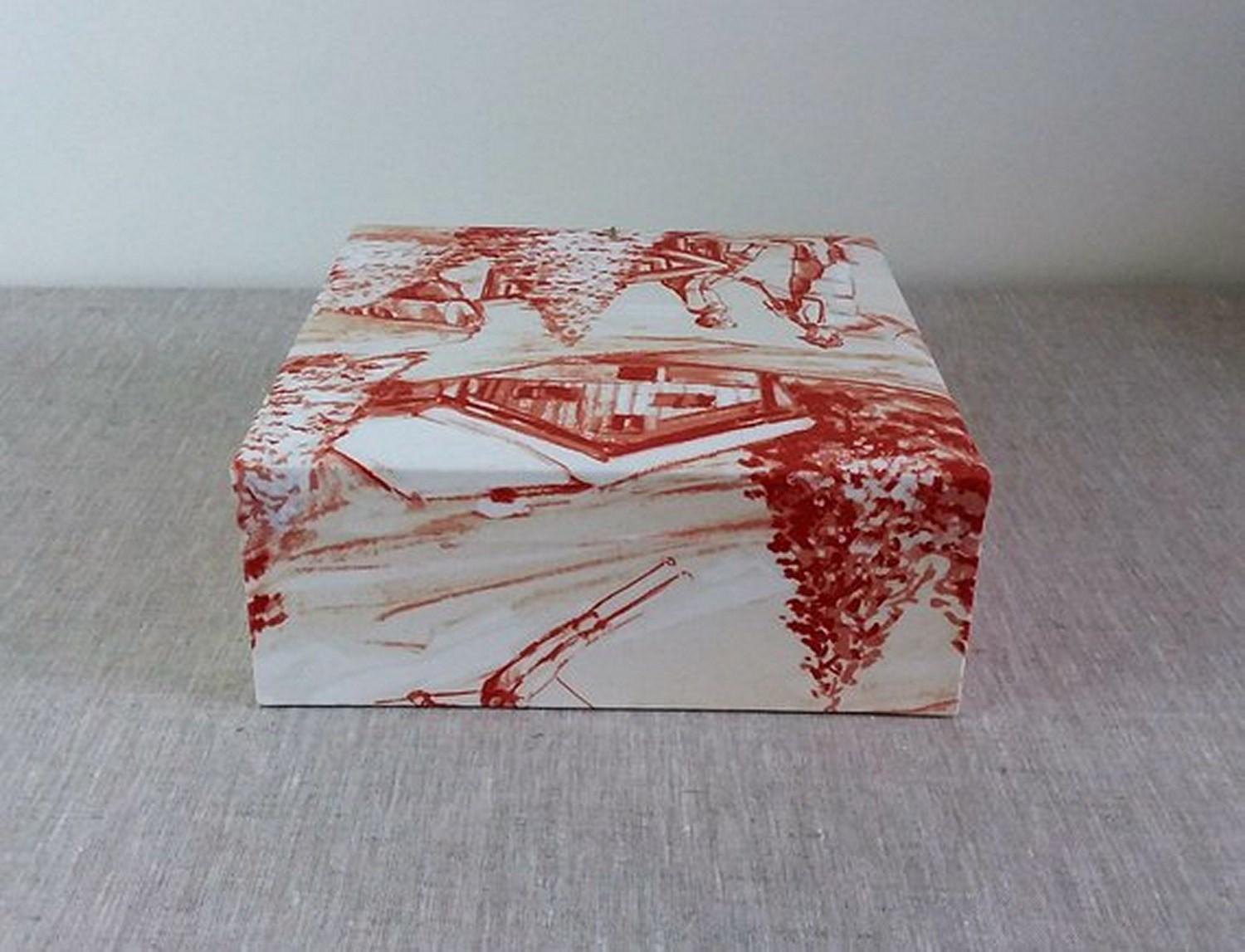 Winter Pattern Fabric Decorative Storage Box for Scarves  3