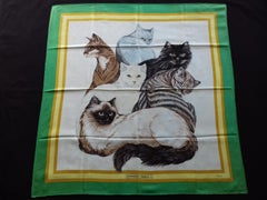 Hermès Silk Scarf Carré Les Chats Cats Daphne Duchesne 1985 90cm Collector