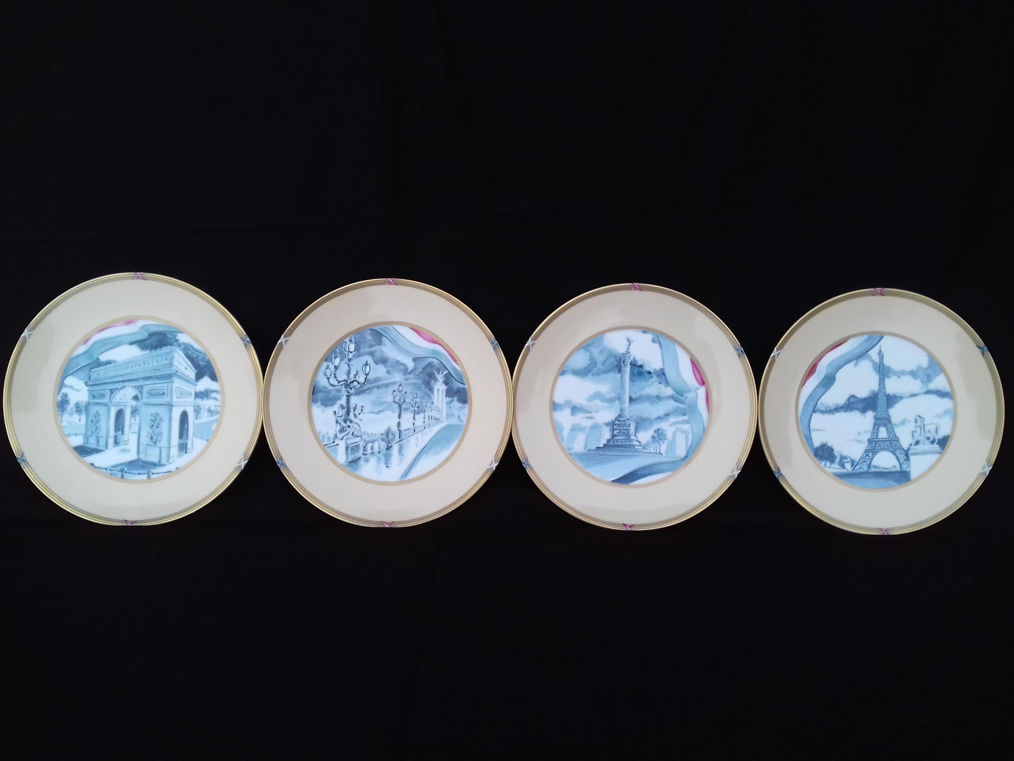 This is an opportunity to get a very rare authentic Hermès Item:

A set of 4 vintage Plates 