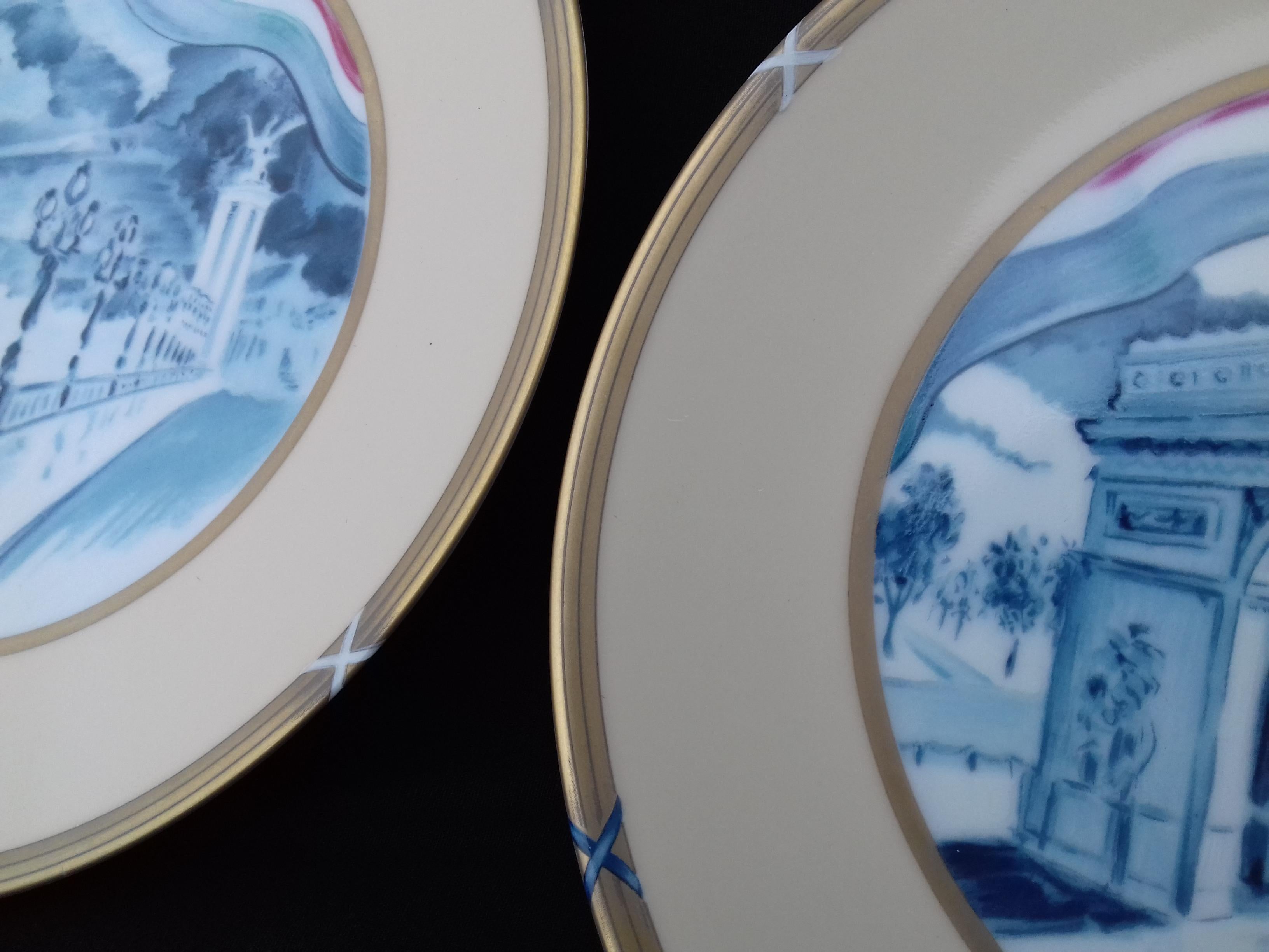Hermès Eccezionale set di 4 piatti Souvenir De Paris Rivoluzione Francese RARO in vendita 7