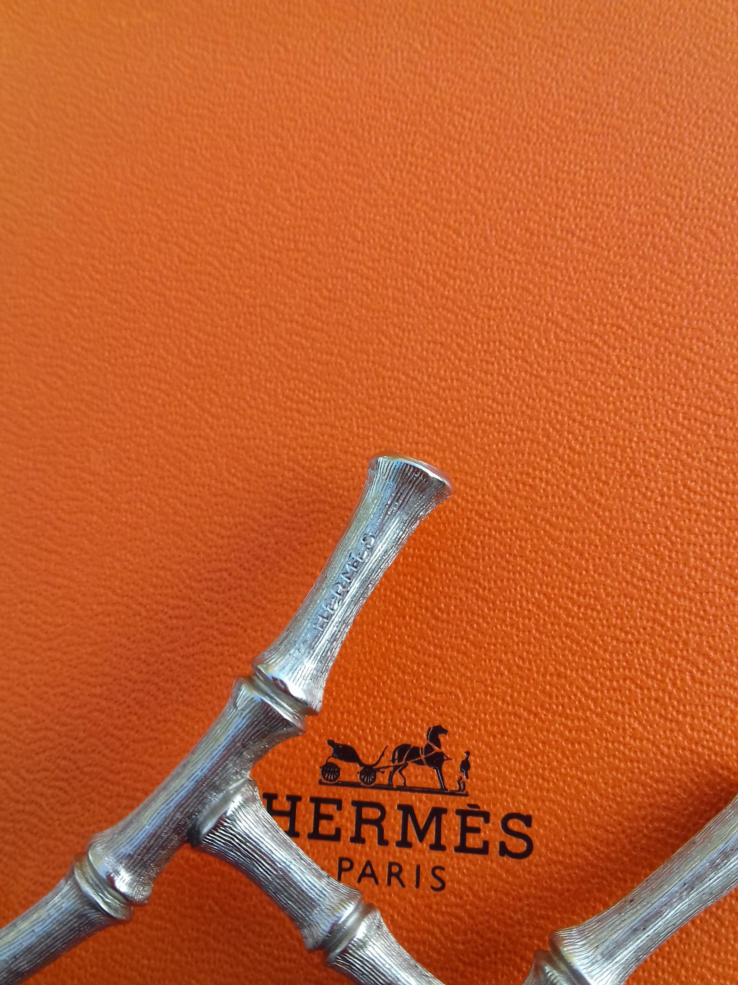 Hermès Paris Bambou Halter Necklace for scarf Collier Brown Leather RARE 10
