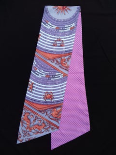 Hermès Silk Scarf Maxi Twilly Cut Astrologie Pois (Dies et Hore) Parma In Box