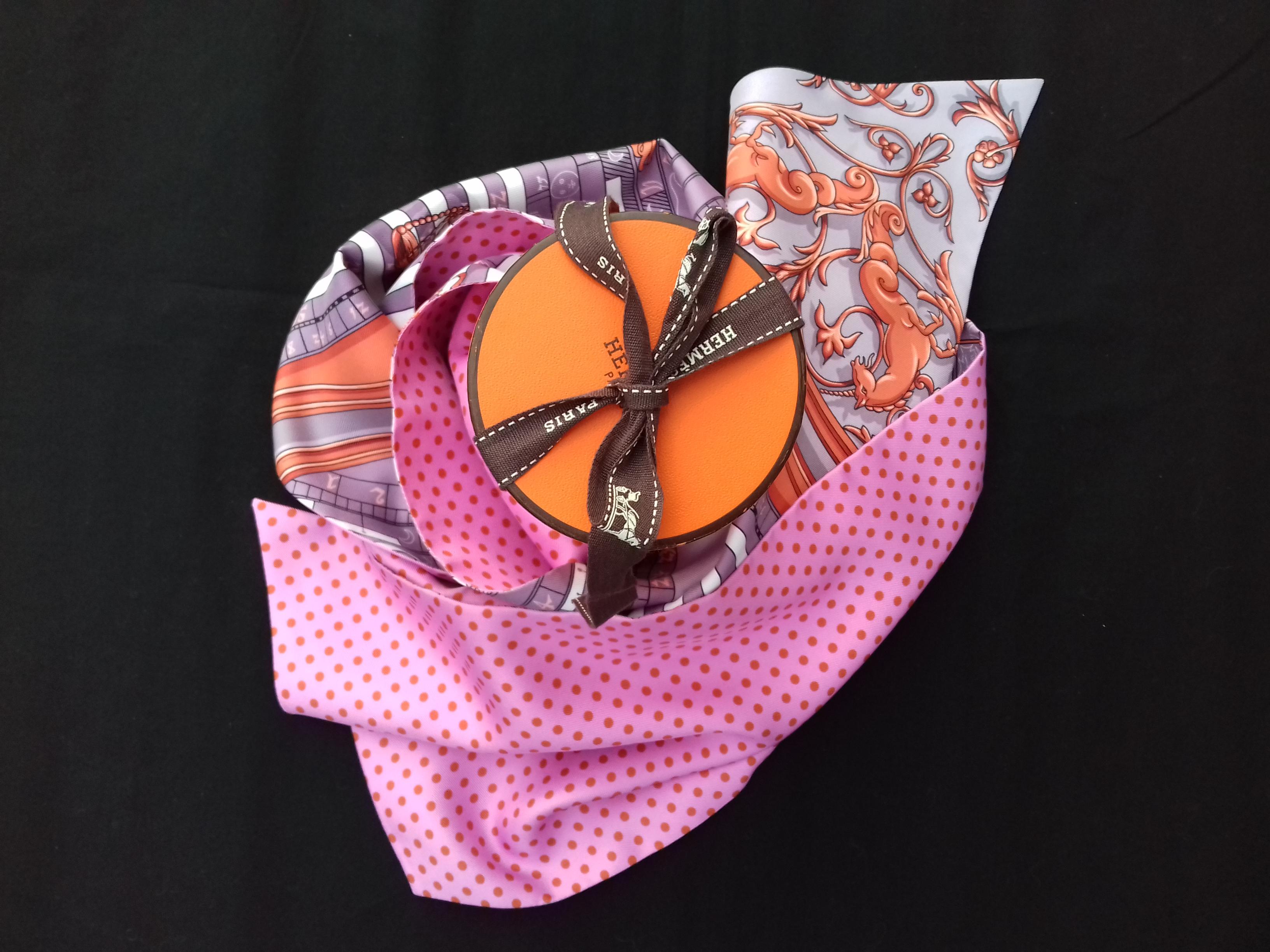 Hermès Silk Scarf Maxi Twilly Cut Astrologie Pois (Dies et Hore) Parma In Box 10