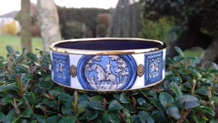 Hermès Vintage Enamel Bracelet Wedgwood Ledoux Size 65 New Golden Hdw