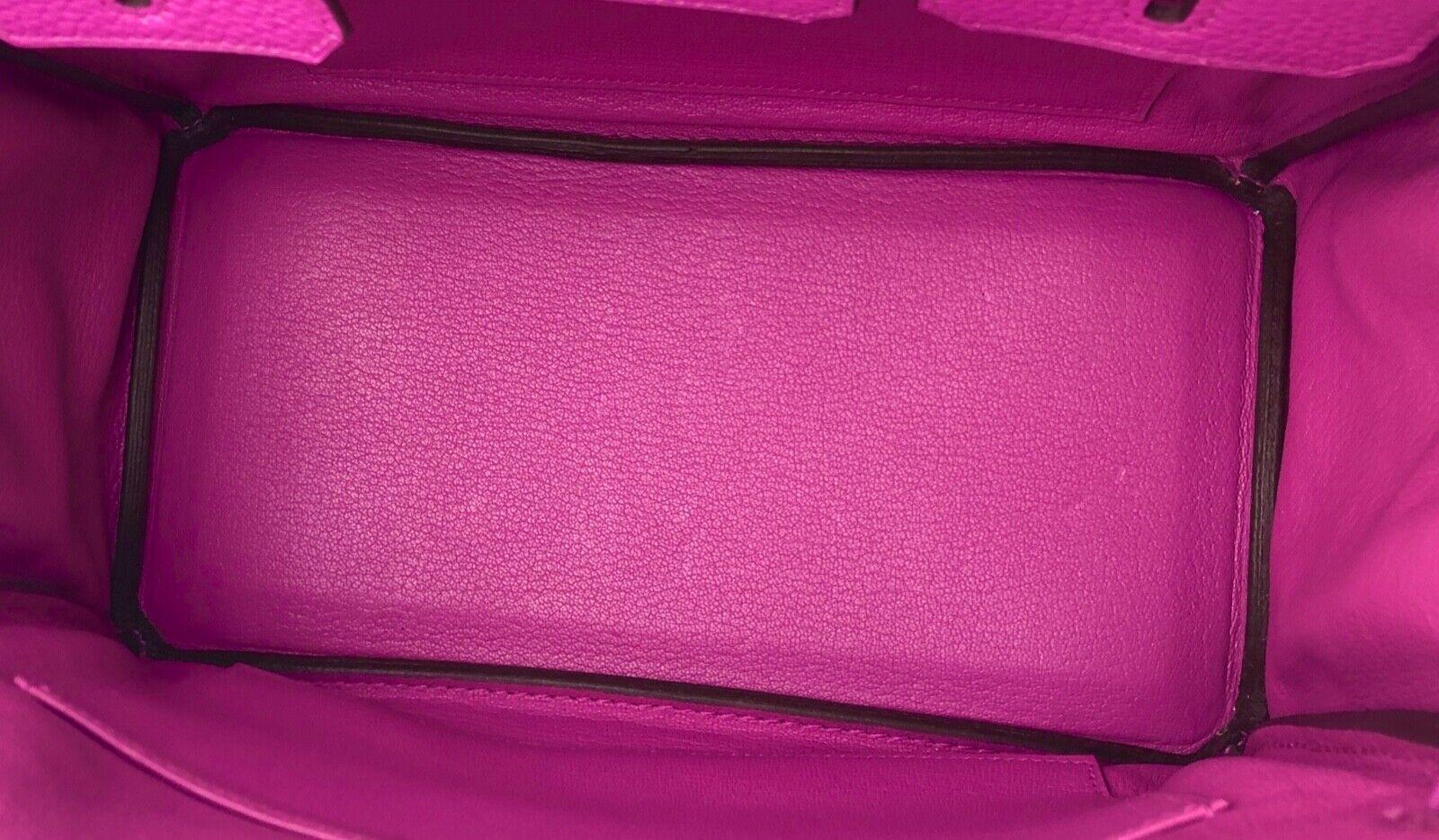 Hermes Birkin 25 Magnolia Pink Purple Togo Leather Palladium Hardware 5