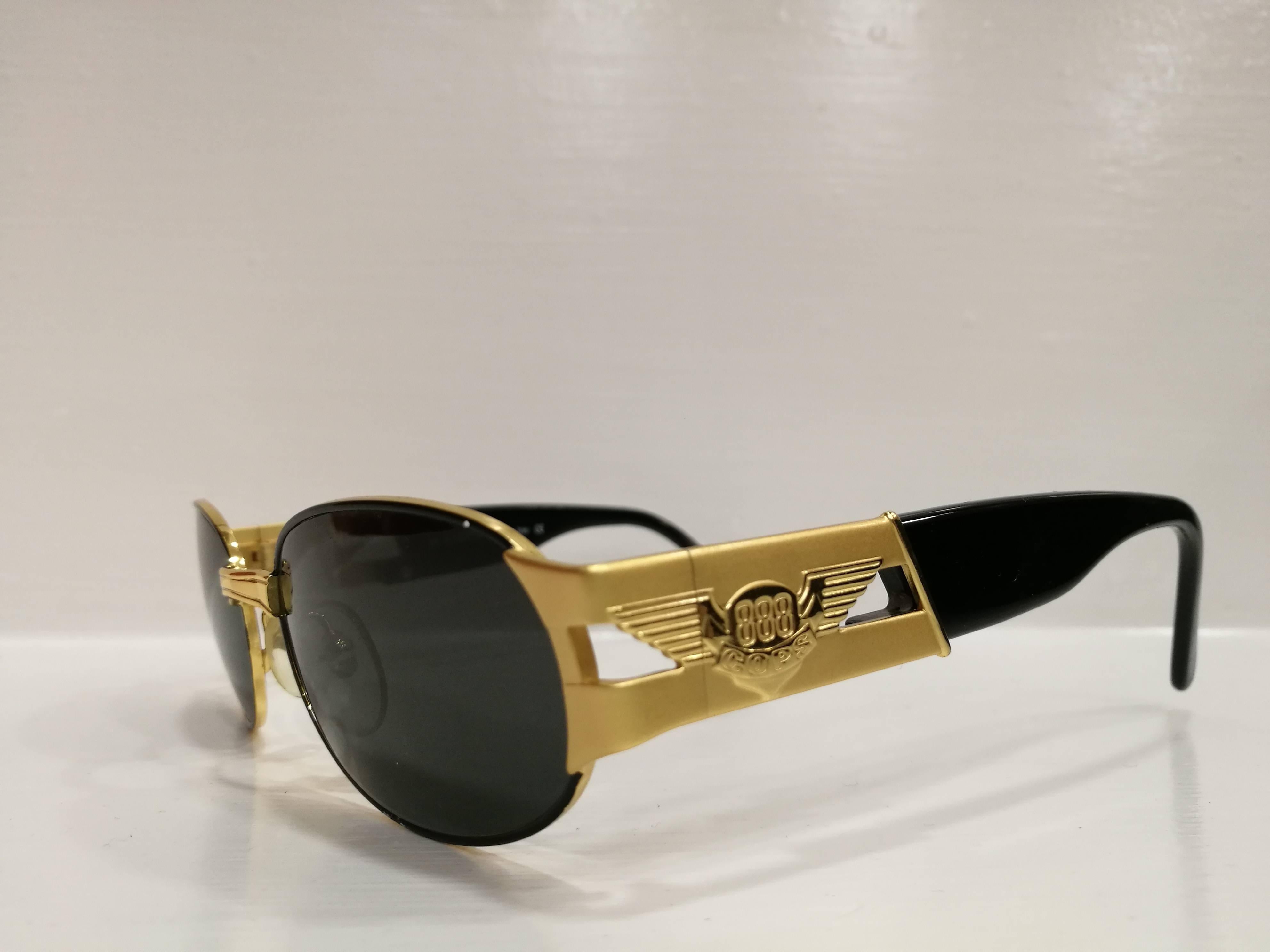 Women's or Men's Police Black and Gold Sunglasses