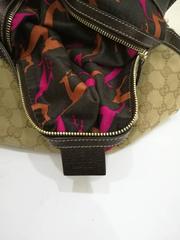 GUCCI Monogram Mink Indy Top Handle Bag Metallic