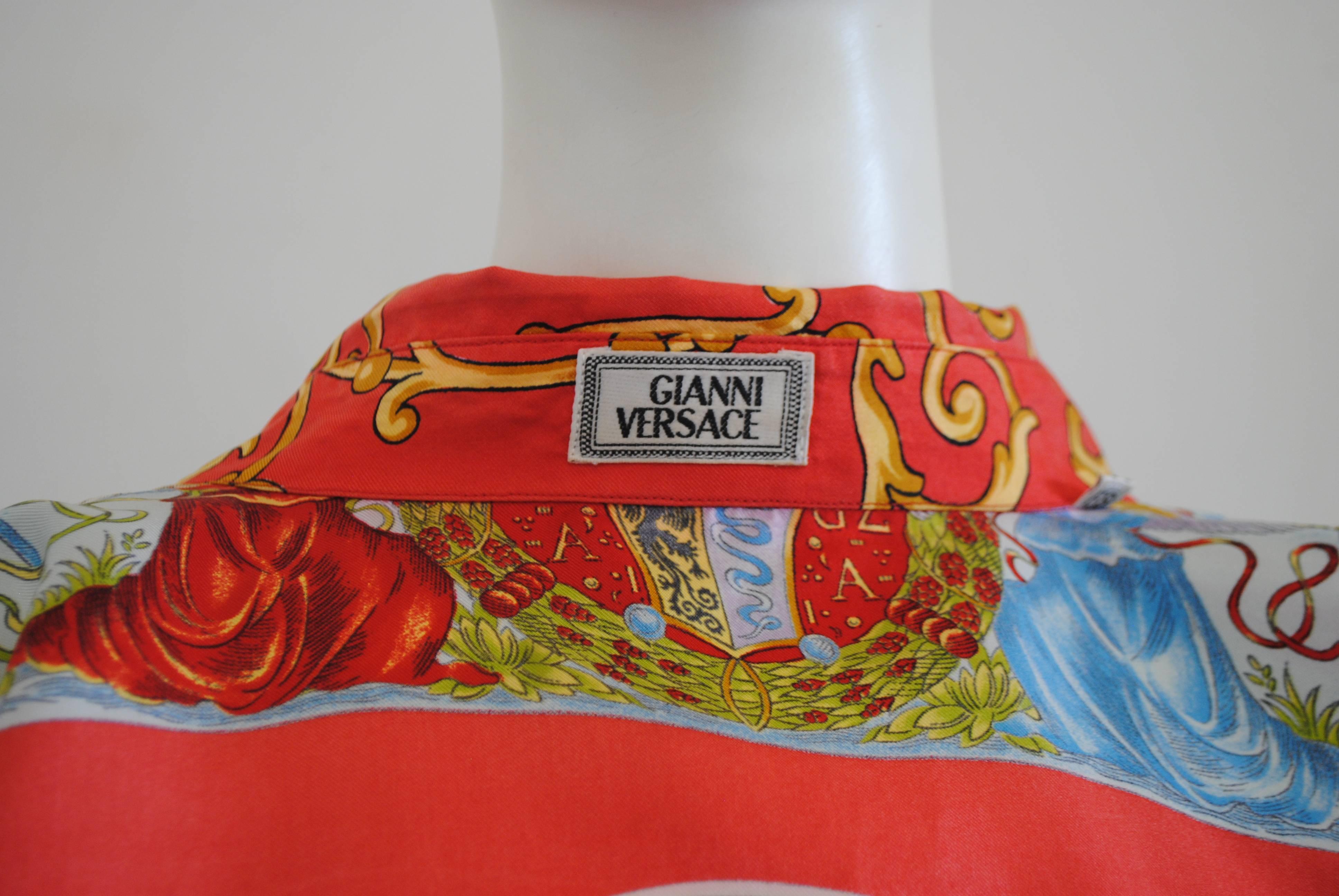 Gianni Versace multicoloured silk print shirt 5
