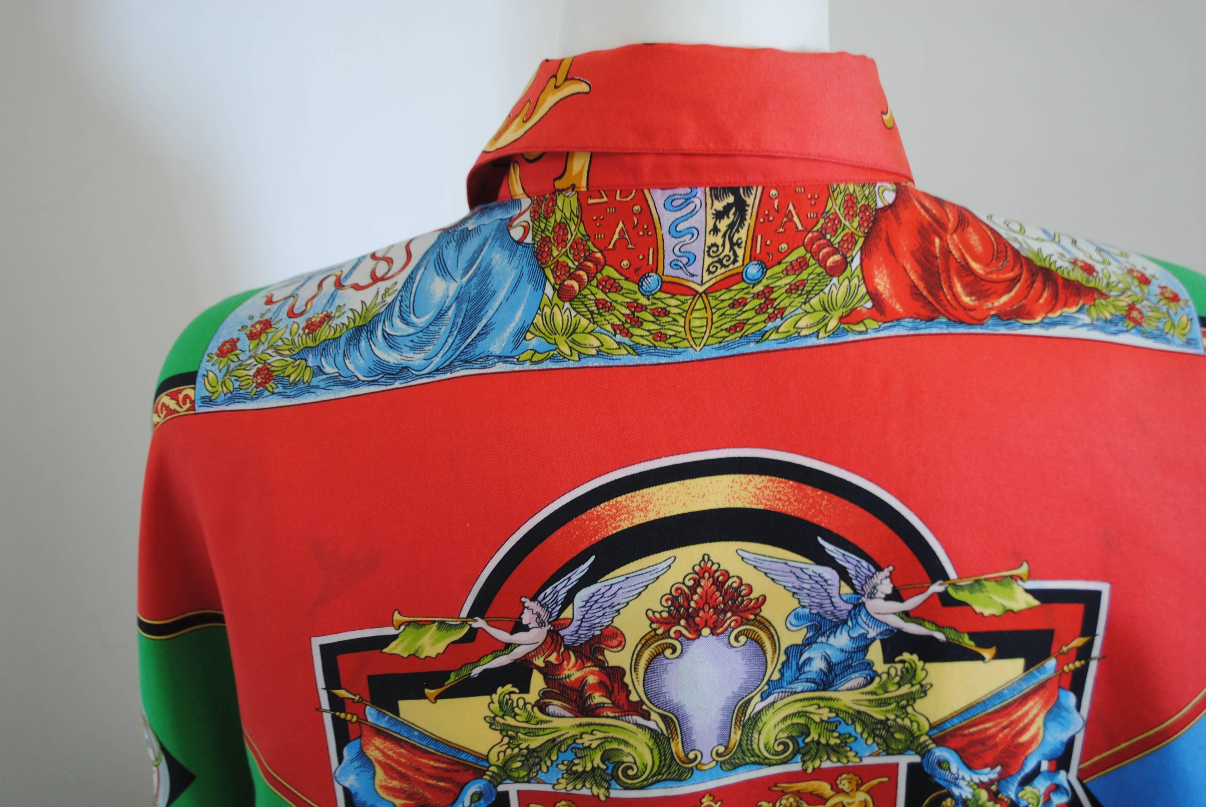 Gianni Versace multicoloured silk print shirt 4