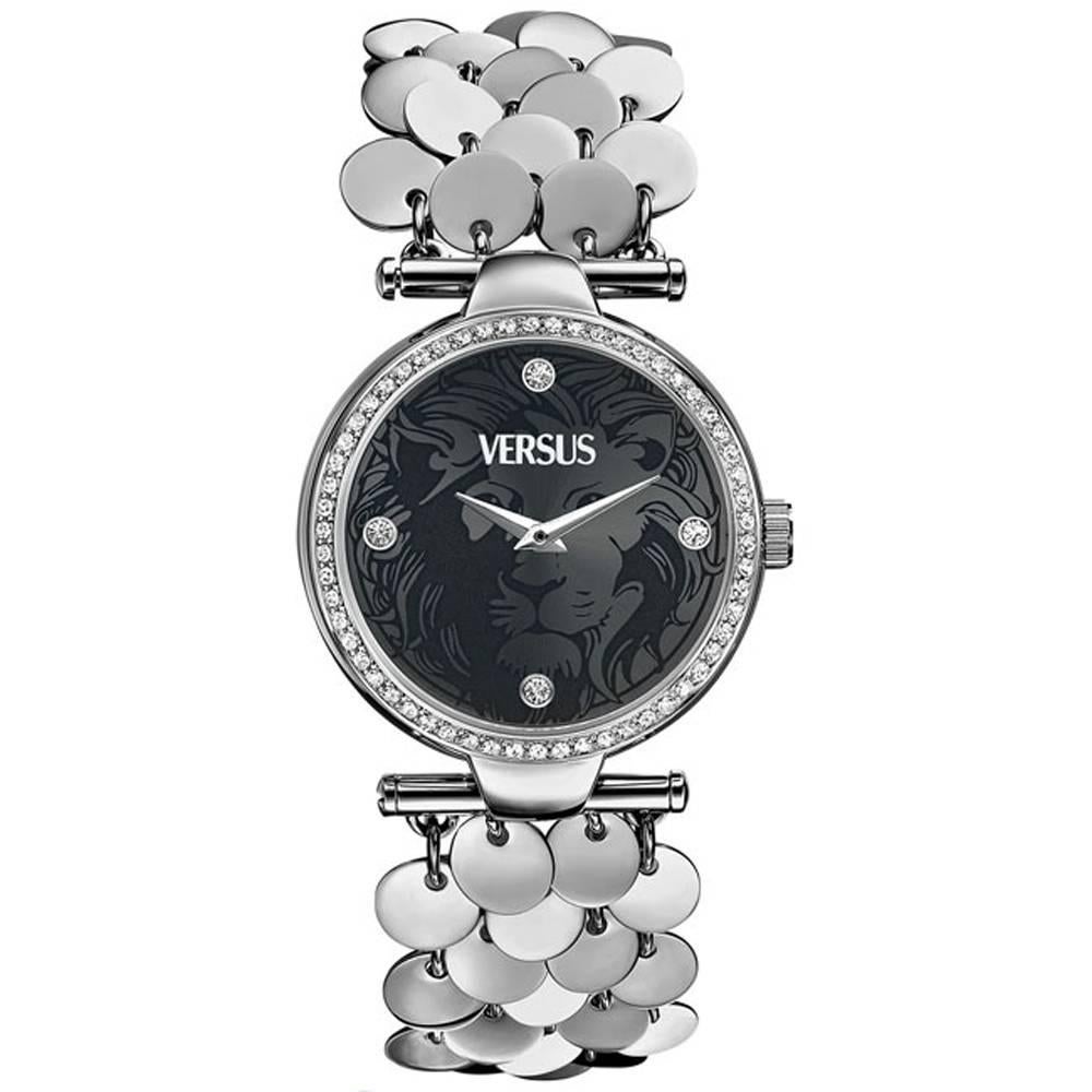 Versus silver tone sainless steel bracelet wrist crystal swarovski watch