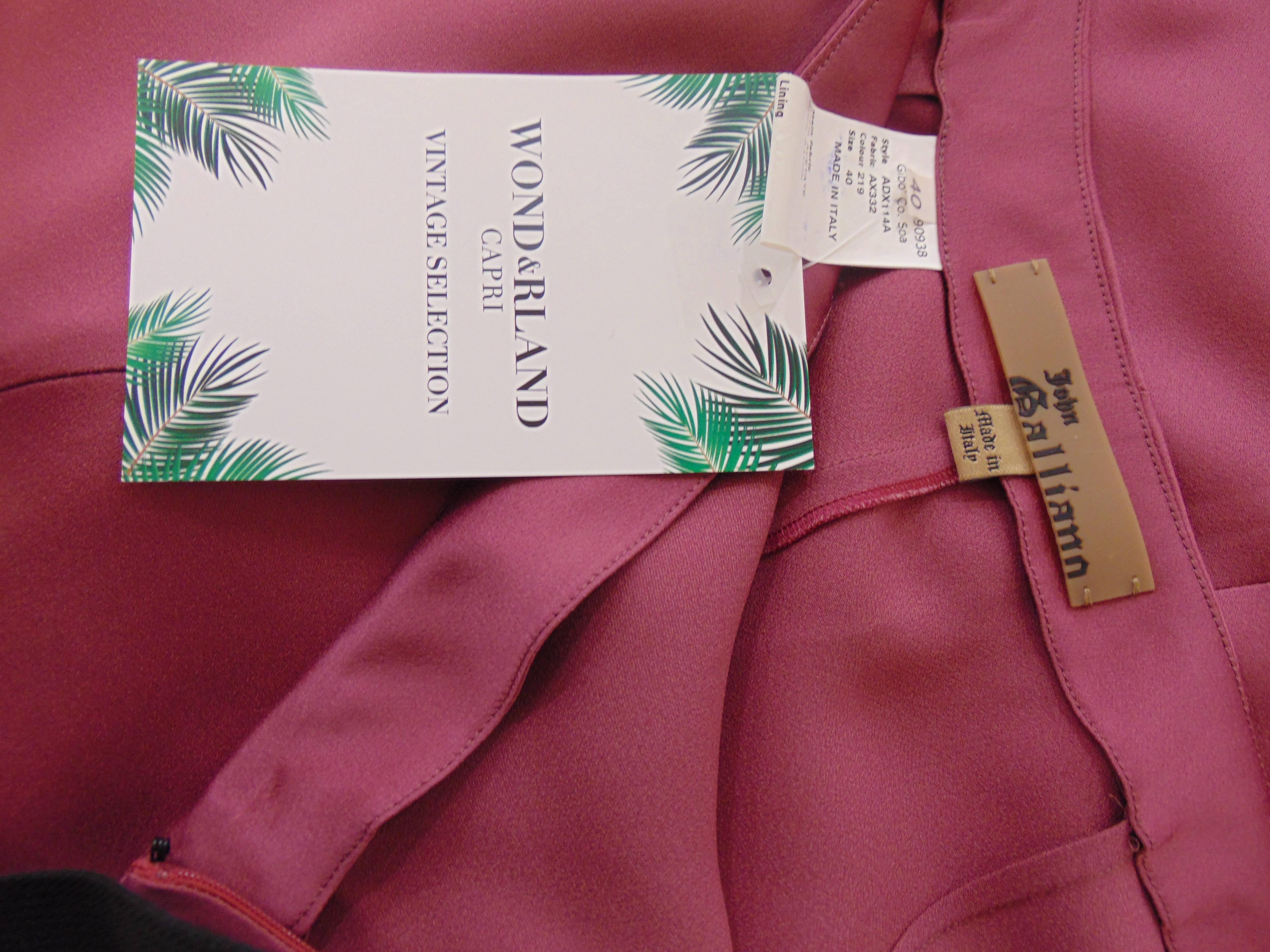 Women's John Galliano pink silk long skirt