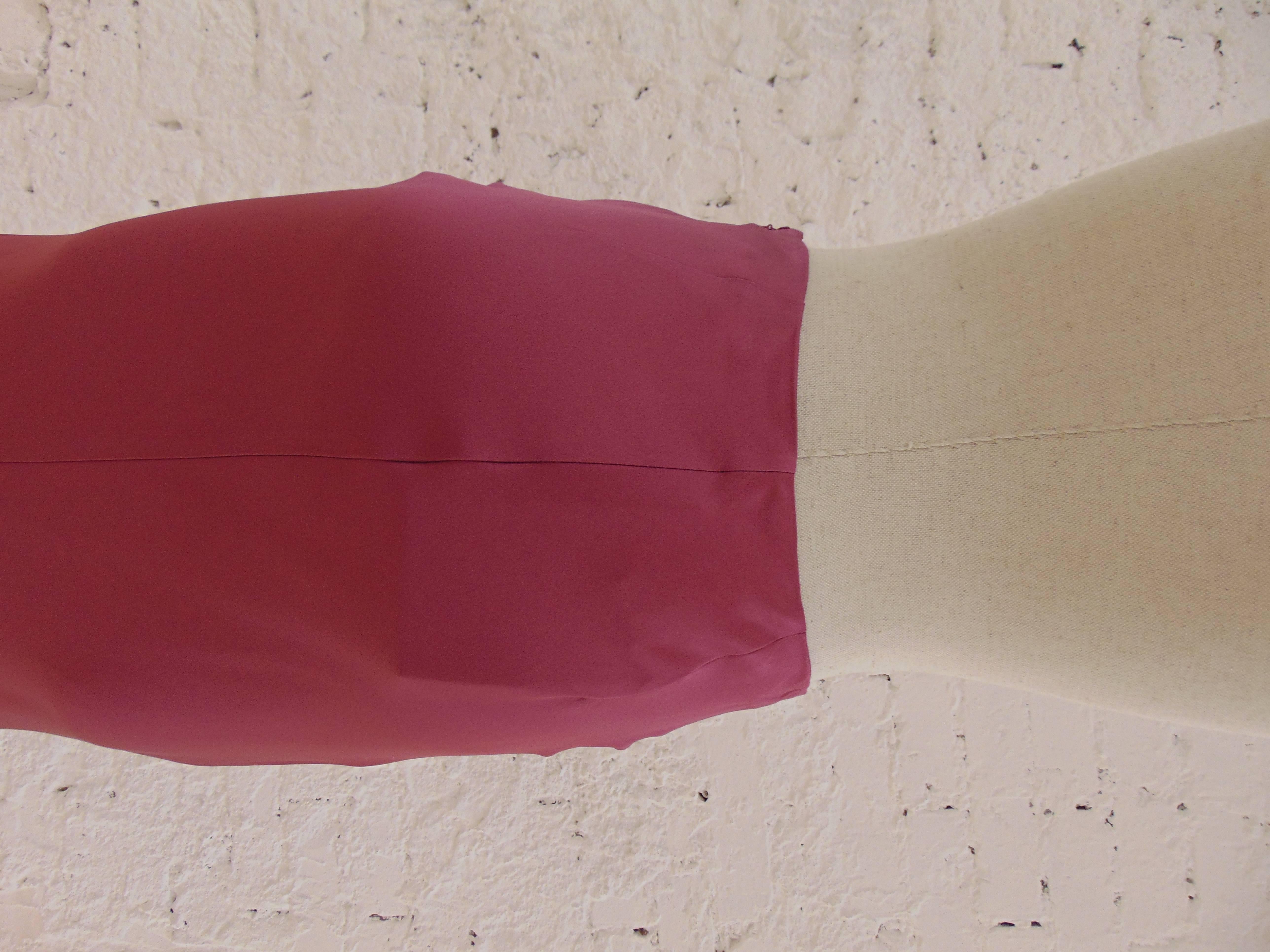 Pink John Galliano pink silk long skirt