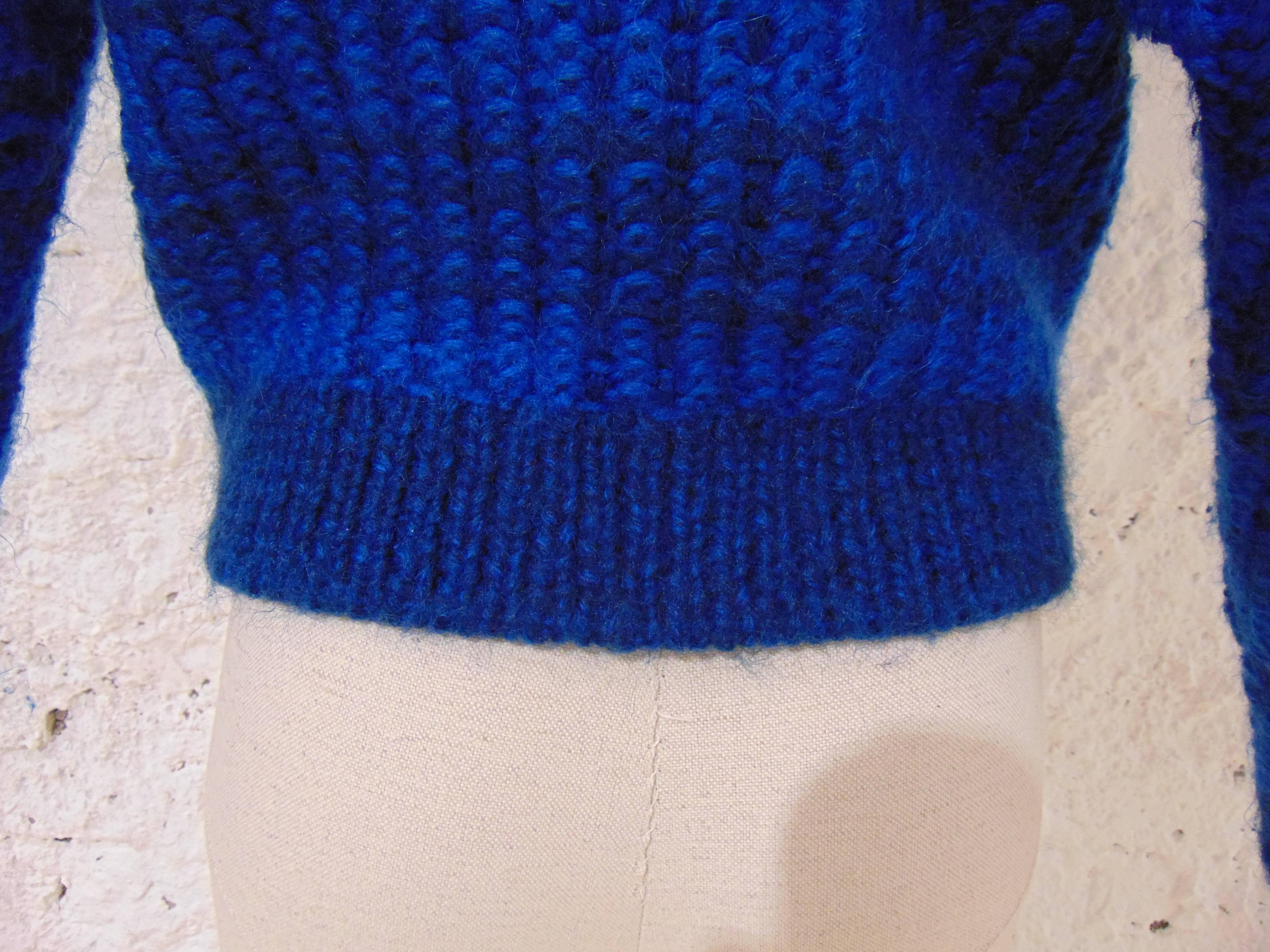 Emilio Pucci by Herwool blu cardigan In Excellent Condition For Sale In Capri, IT