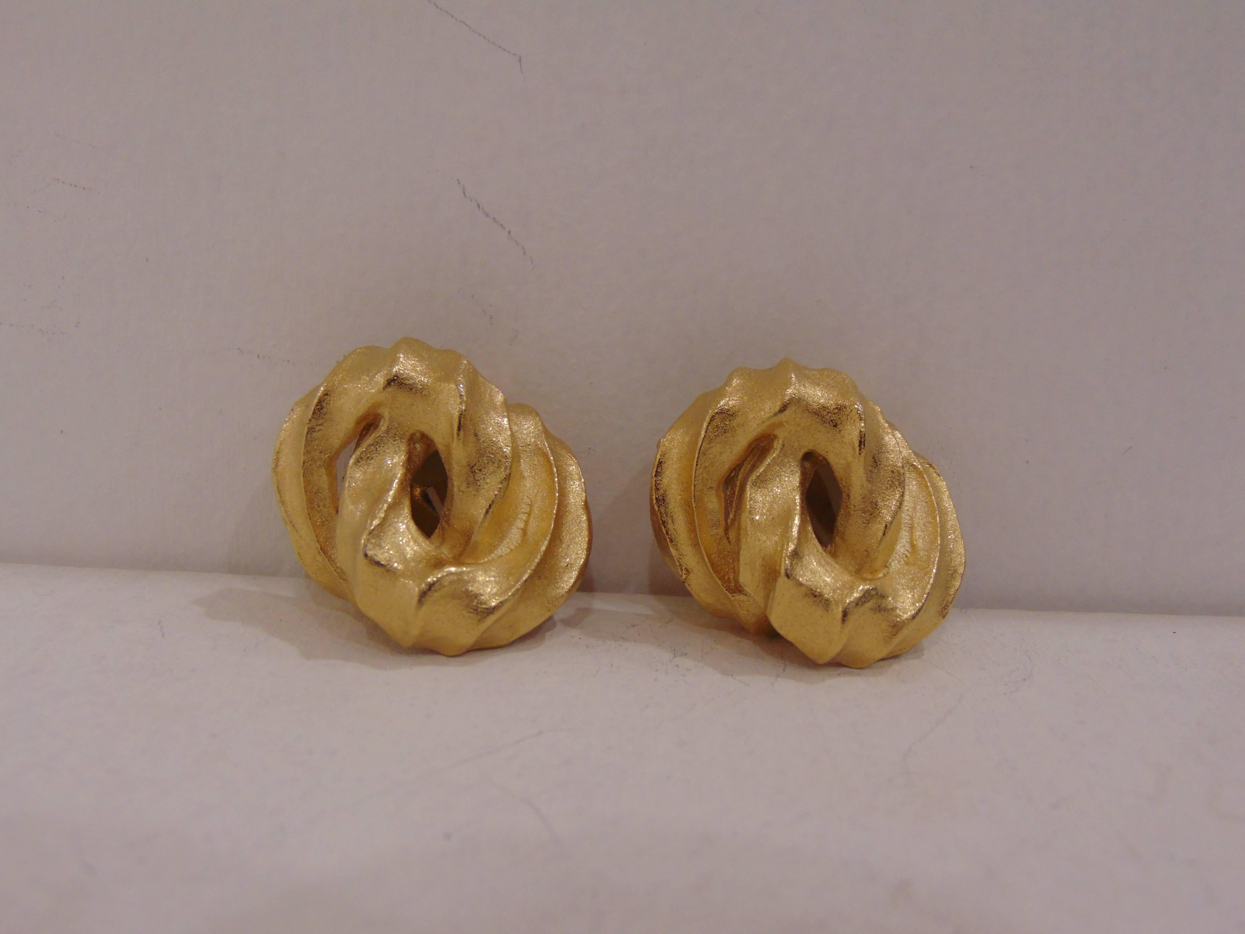 Women's 1980s Givenchy gold tone clip-on earrings