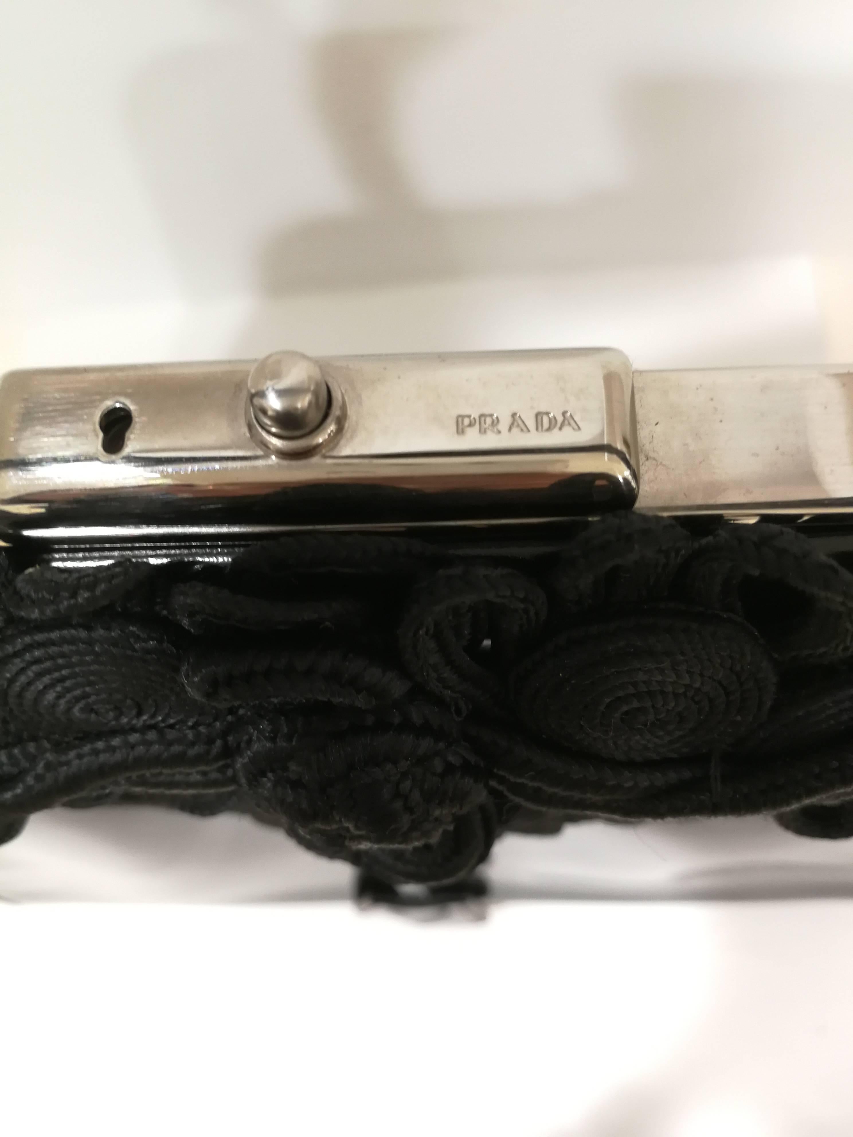Prada Black patent leather Flower Bag 6