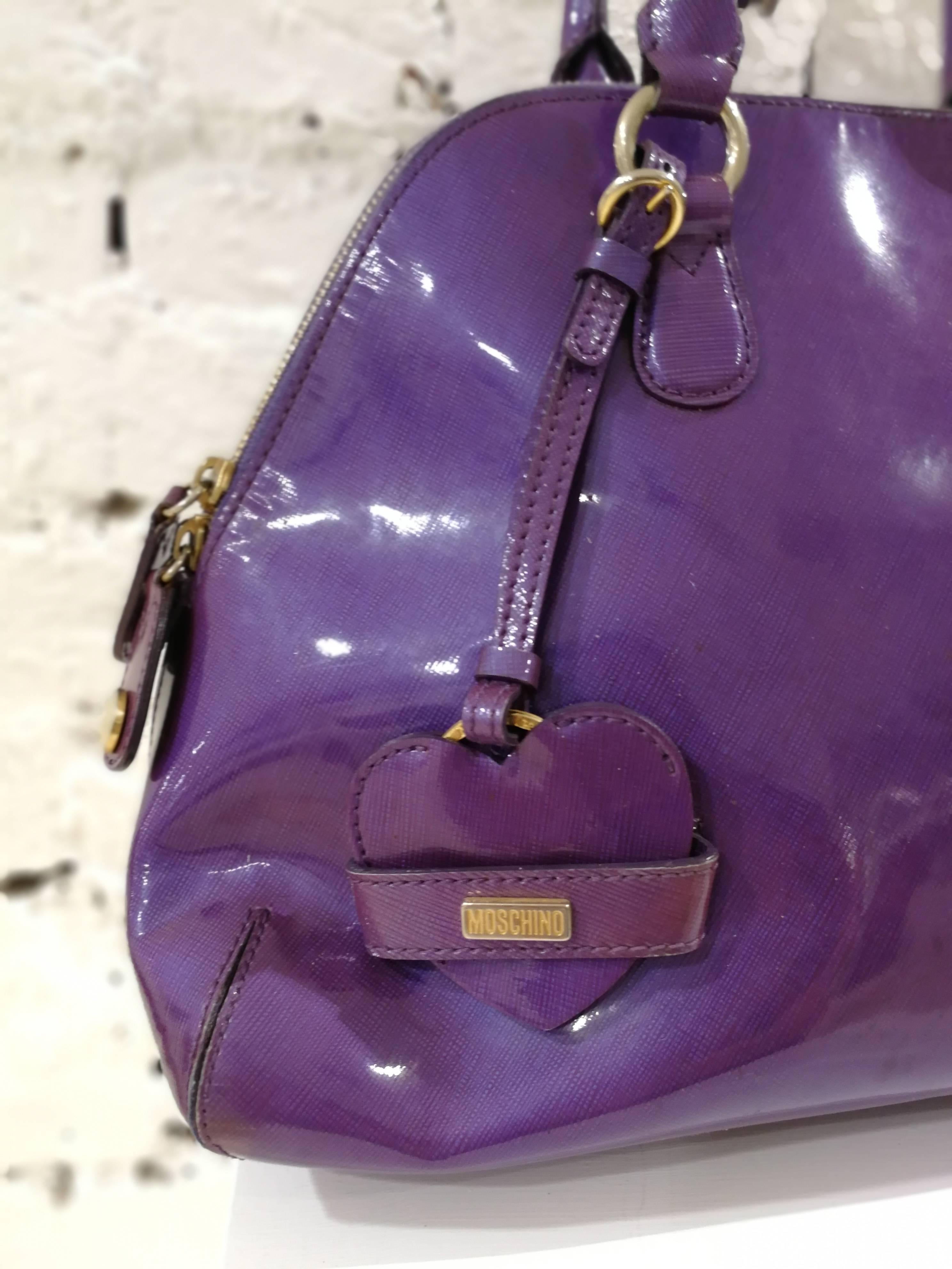 Women's Moschino purple patent leather Bag