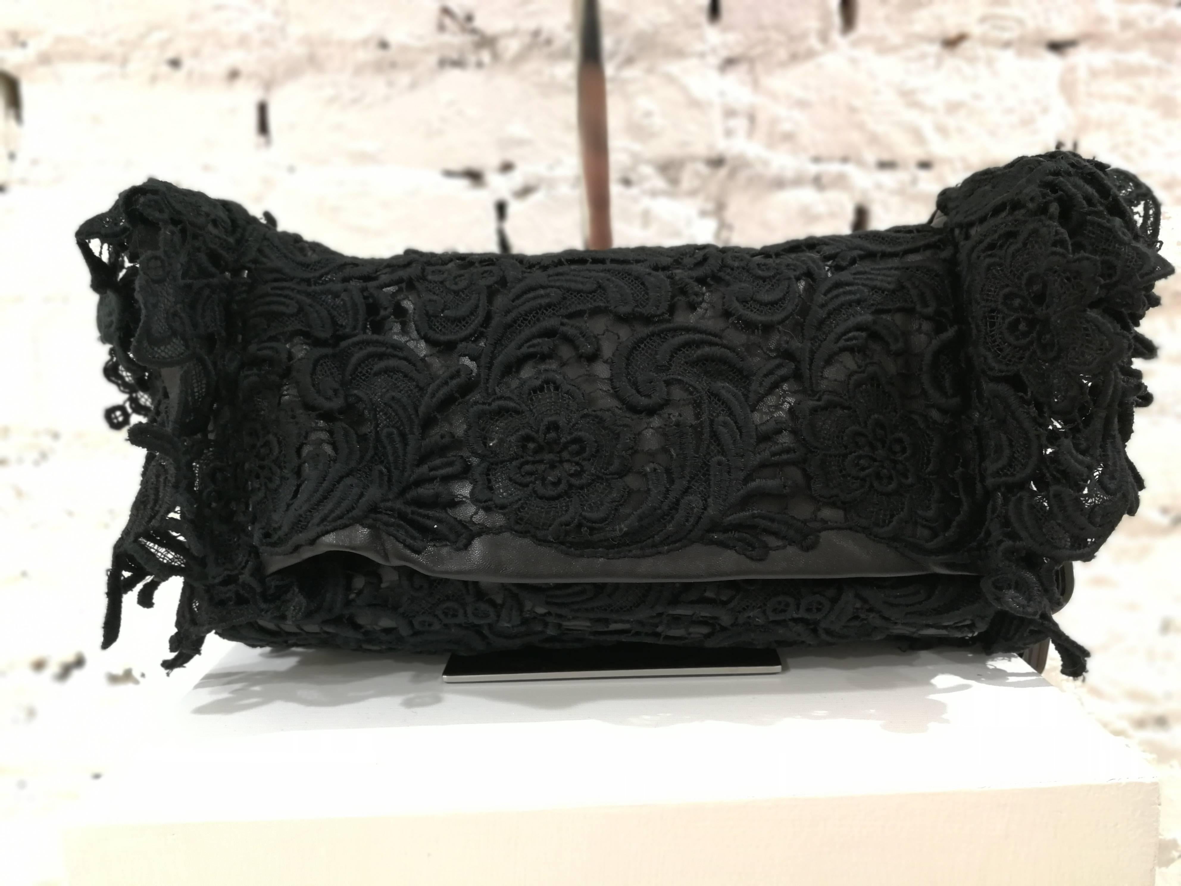 2008 Prada Black Lace Pizzo Shoulder bag 3