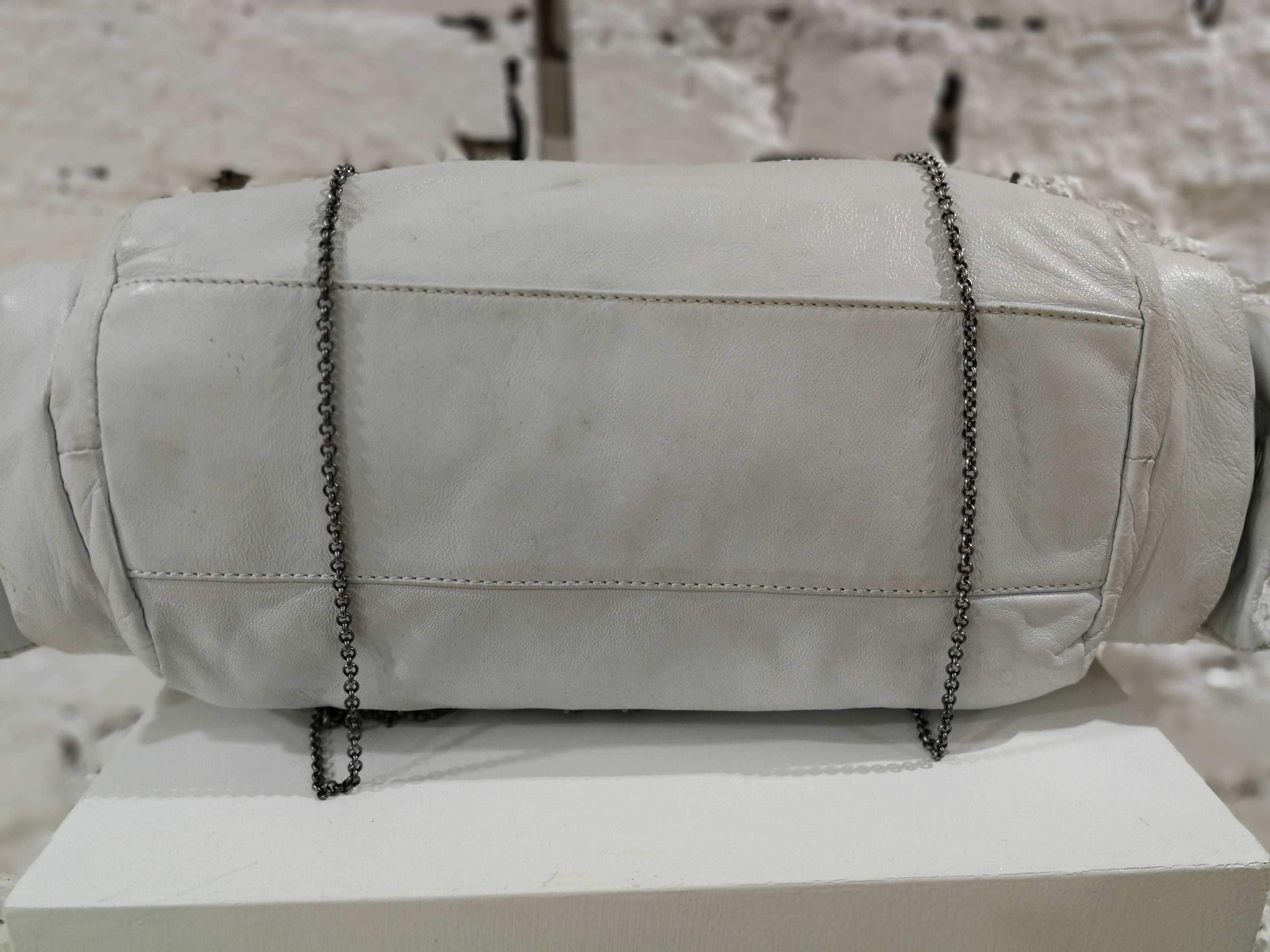 John Richmond white leather chains and swarovsky Shoulder Bag 10