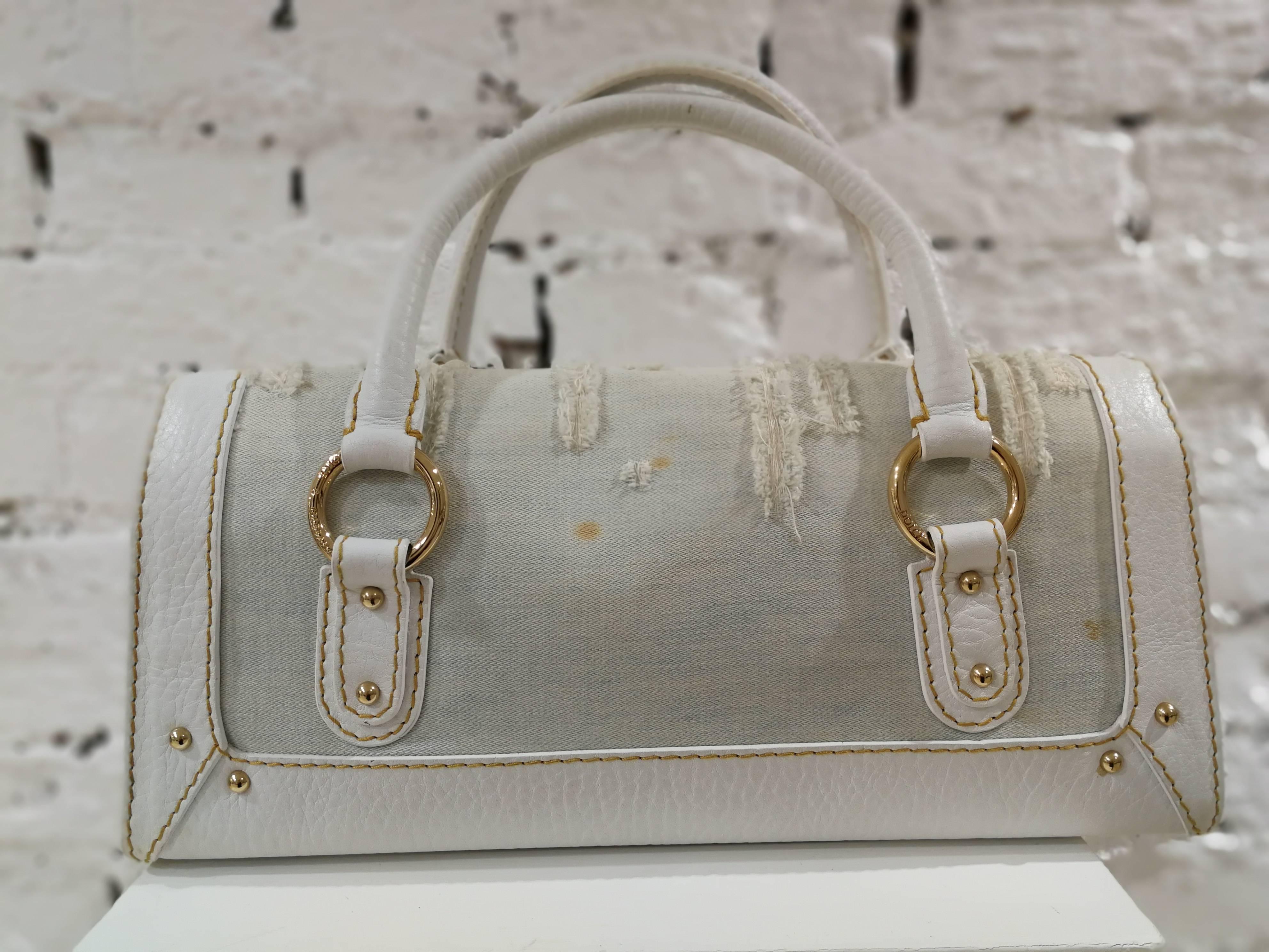 Women's or Men's Dolce & Gabbana white leather Denim Handle Shoulder Bag