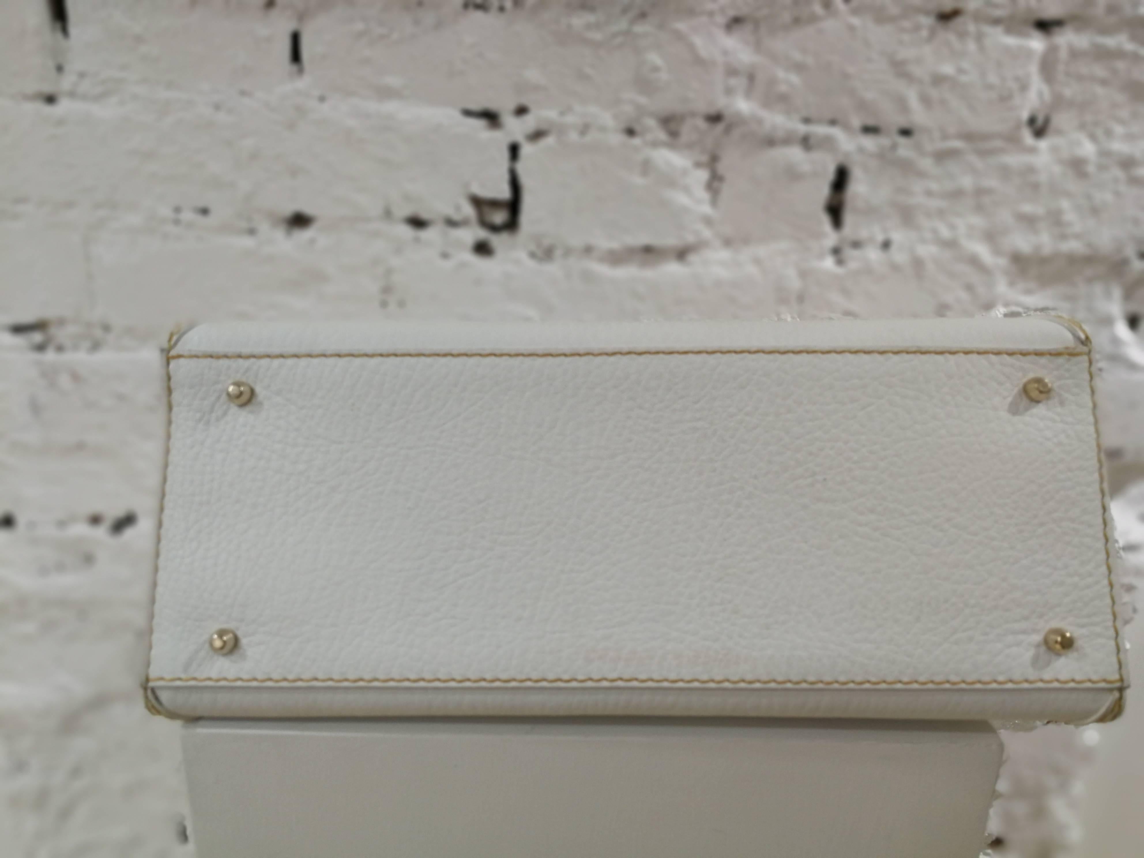 Dolce & Gabbana white leather Denim Handle Shoulder Bag 2