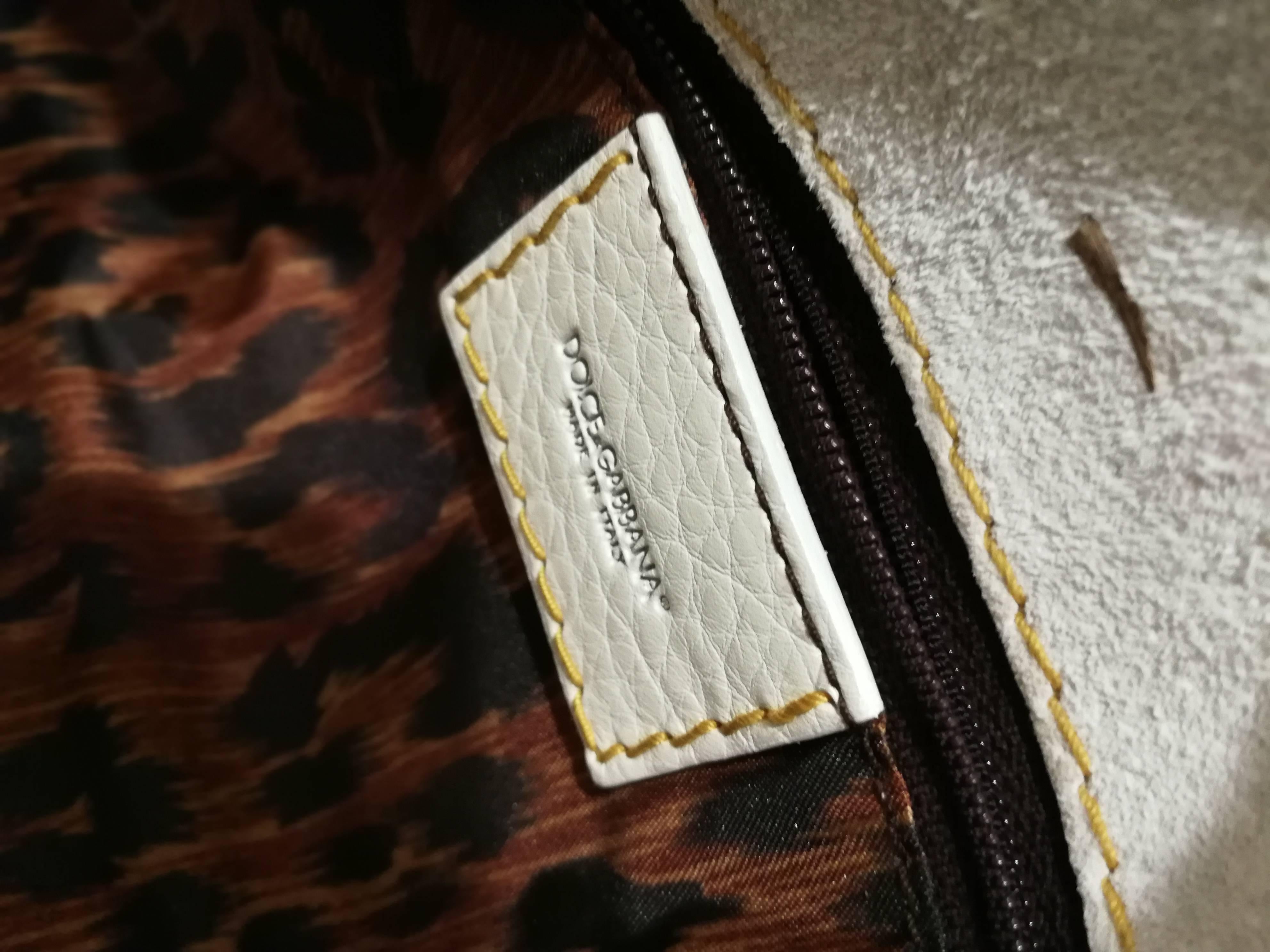 Dolce & Gabbana white leather Denim Handle Shoulder Bag 3