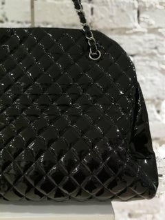 Chanel Just Mademoiselle Bowler Black patent Leather Bag