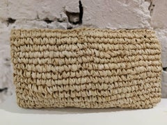 Mua Mua I Love Capri Raffia Nude Clutch Pochette