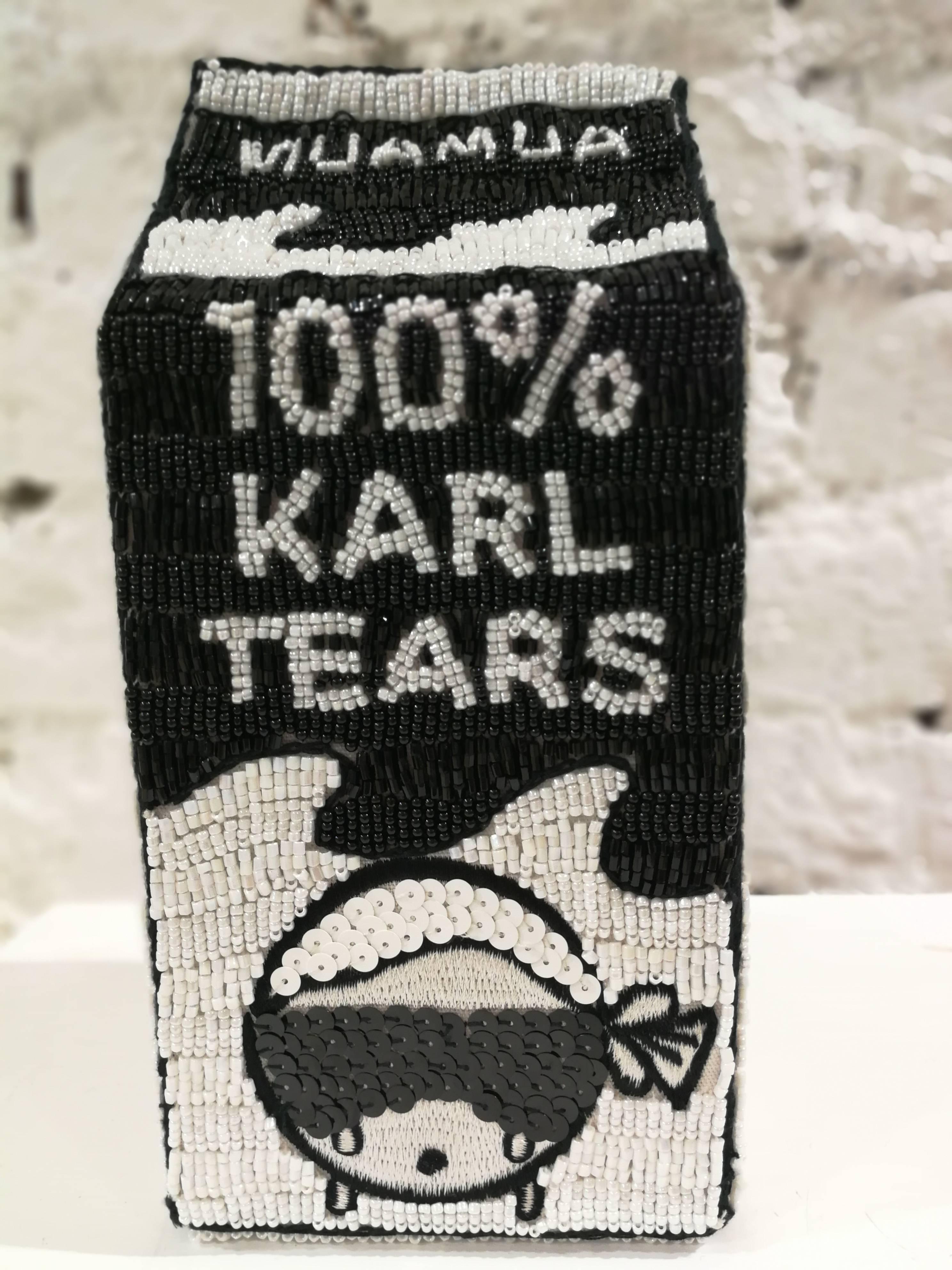Mua Mua 100% Karl Tears Black White Beads Shoulder Bag 10