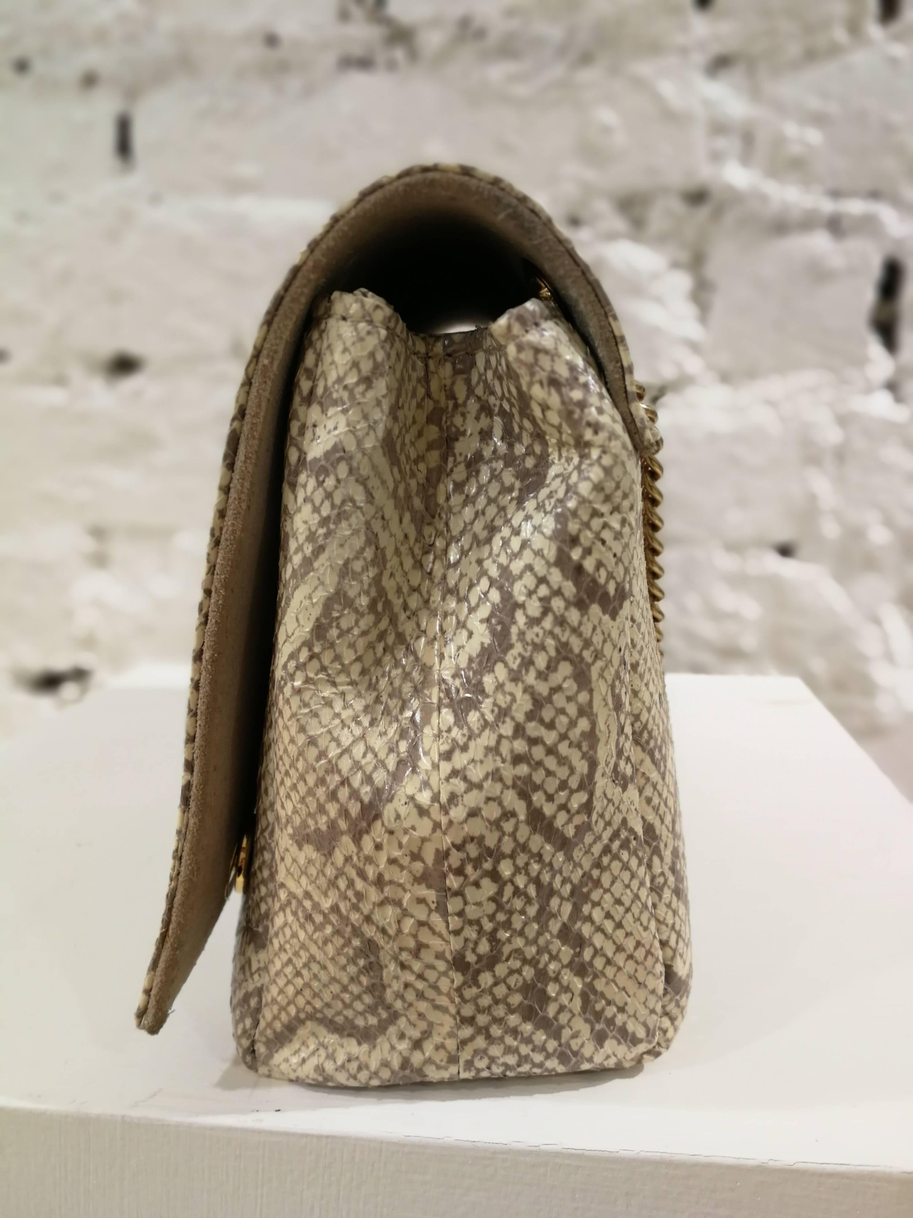 Aphros nude tone snake skin Shoulder bag In New Condition In Capri, IT