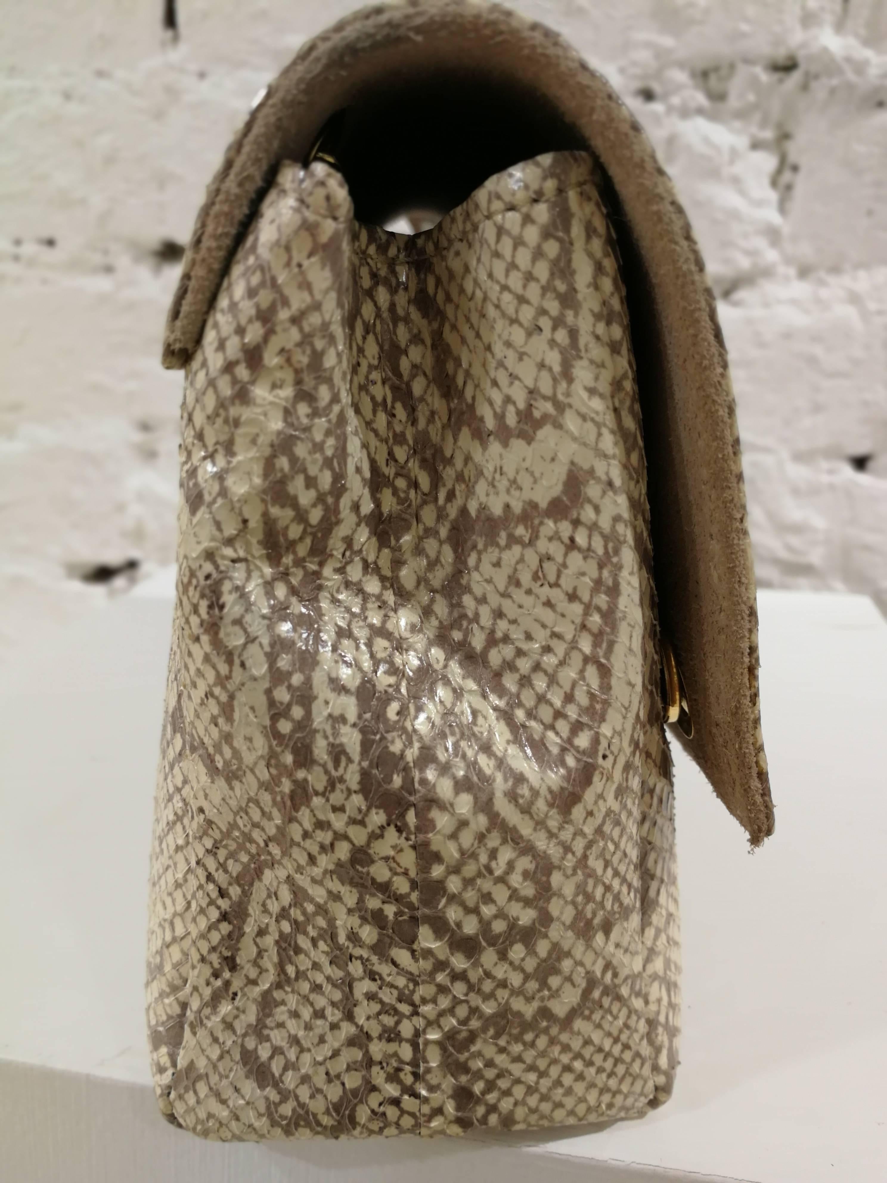 Aphros nude tone snake skin Shoulder bag 5