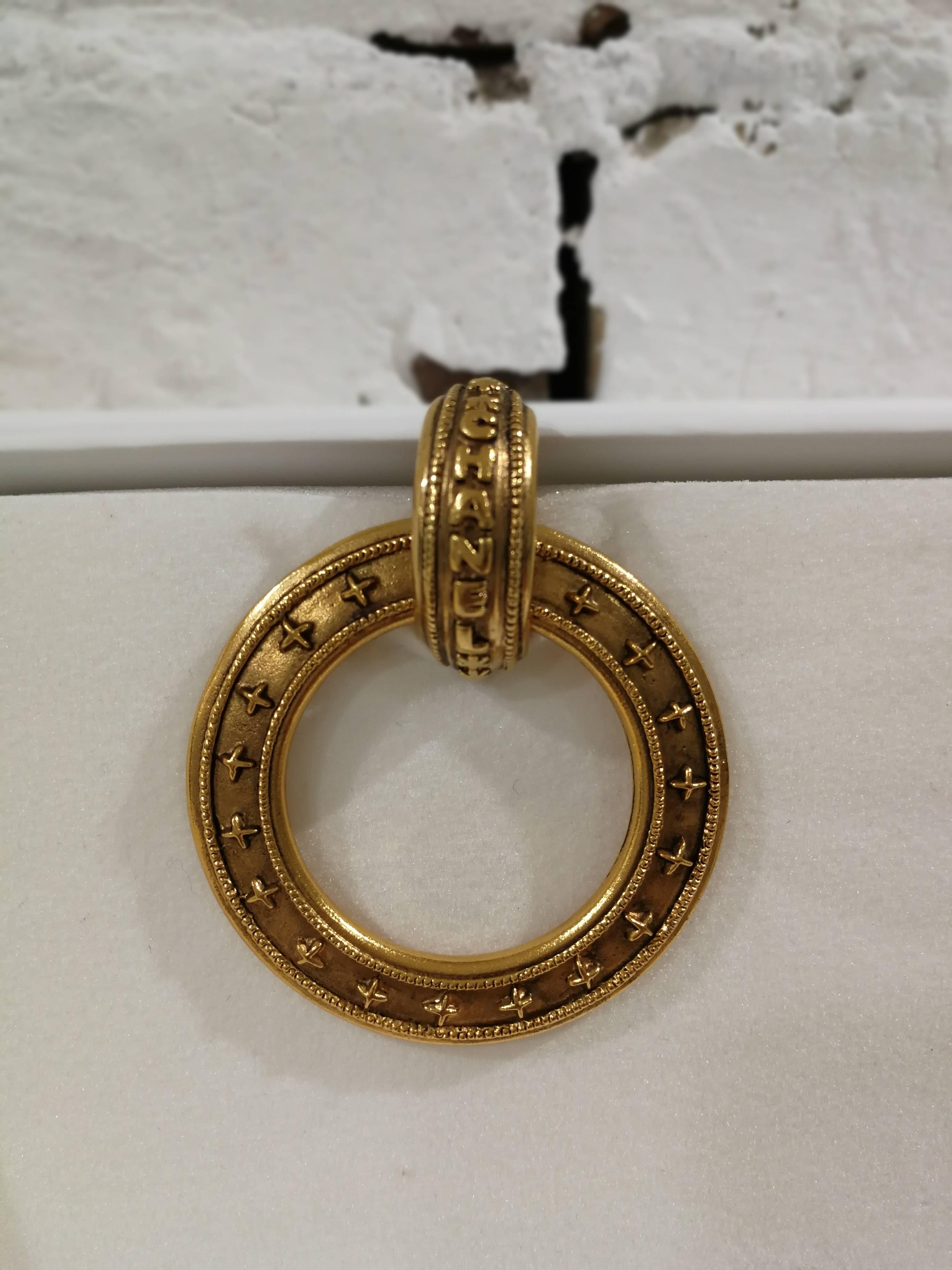 Chanel gold tone clip-on earrings 1