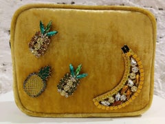 Lisa C. bijoux Fanny Pack Shoulder Yellow Velvet Bag
