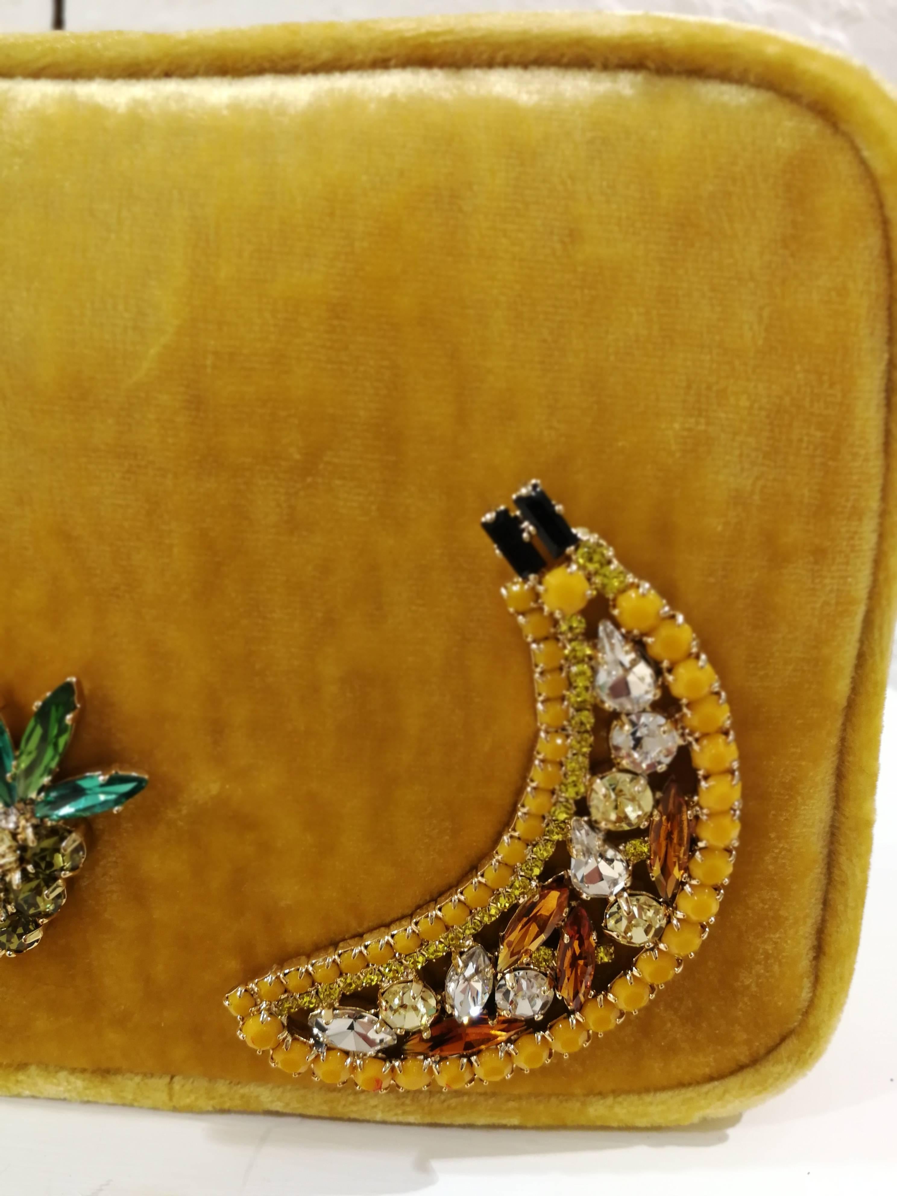 Women's Lisa C. bijoux Fanny Pack Shoulder Yellow Velvet Bag