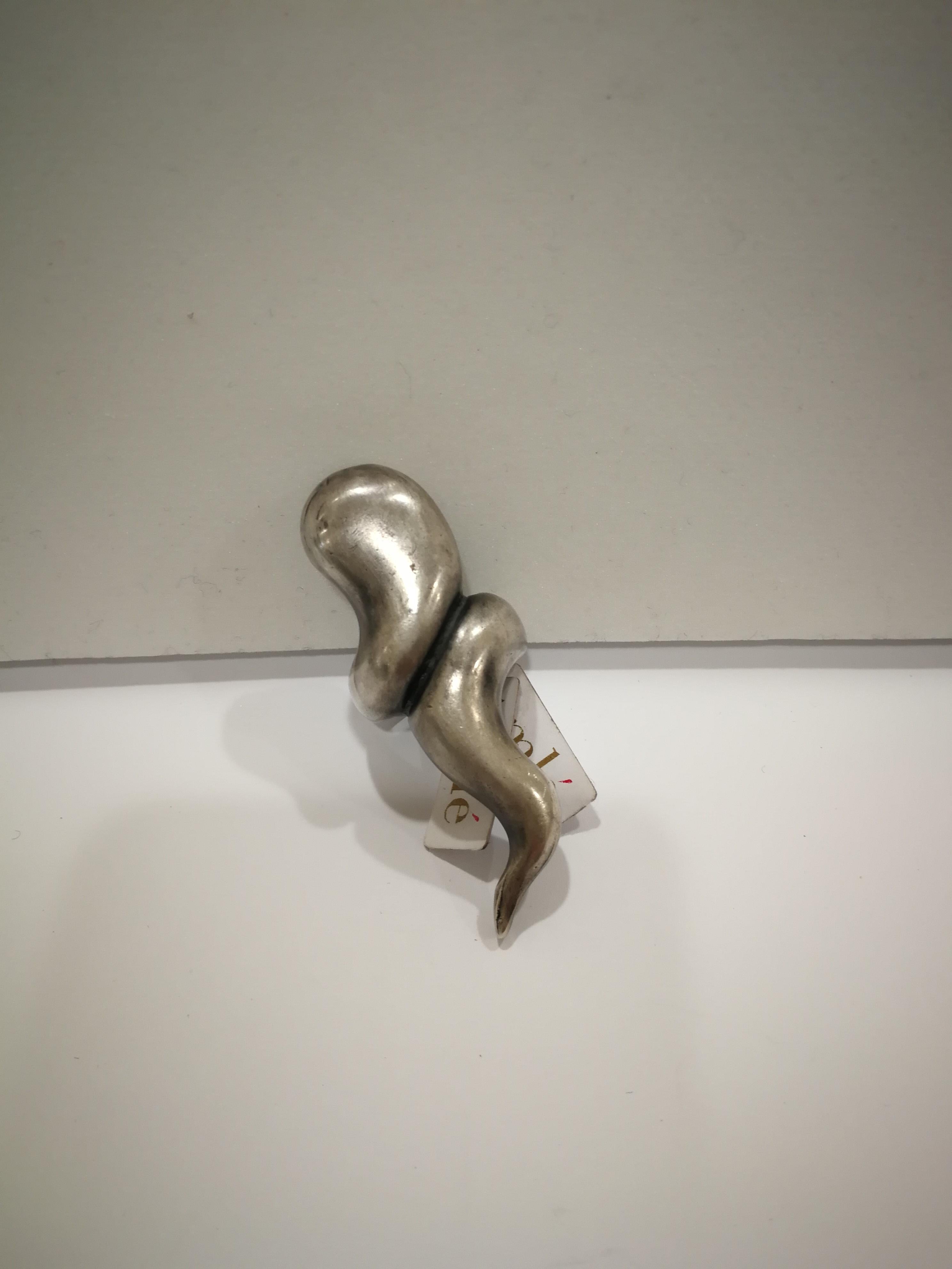 Amlè Silver Horn Ring In New Condition In Capri, IT