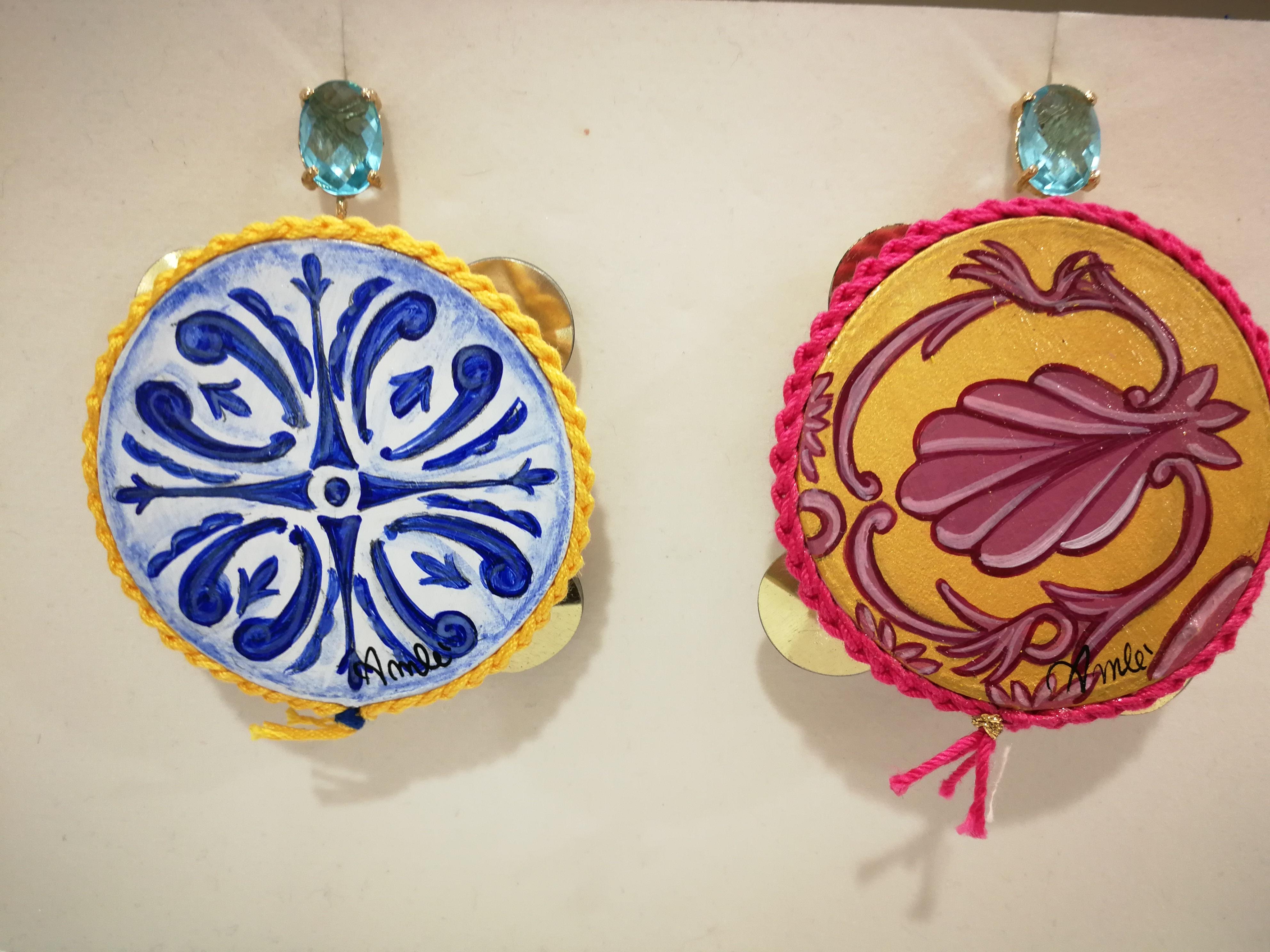 Women's or Men's Amlé Handmade Tambourine Earrings
