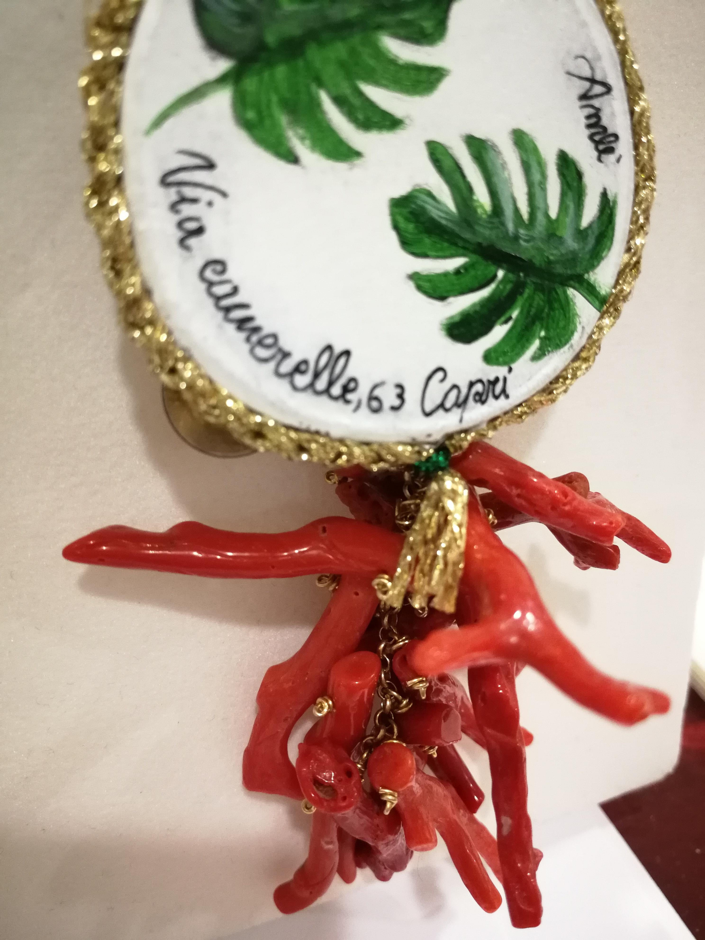 Amlé Handmade Capsule Tambourine Coral Earrings 6